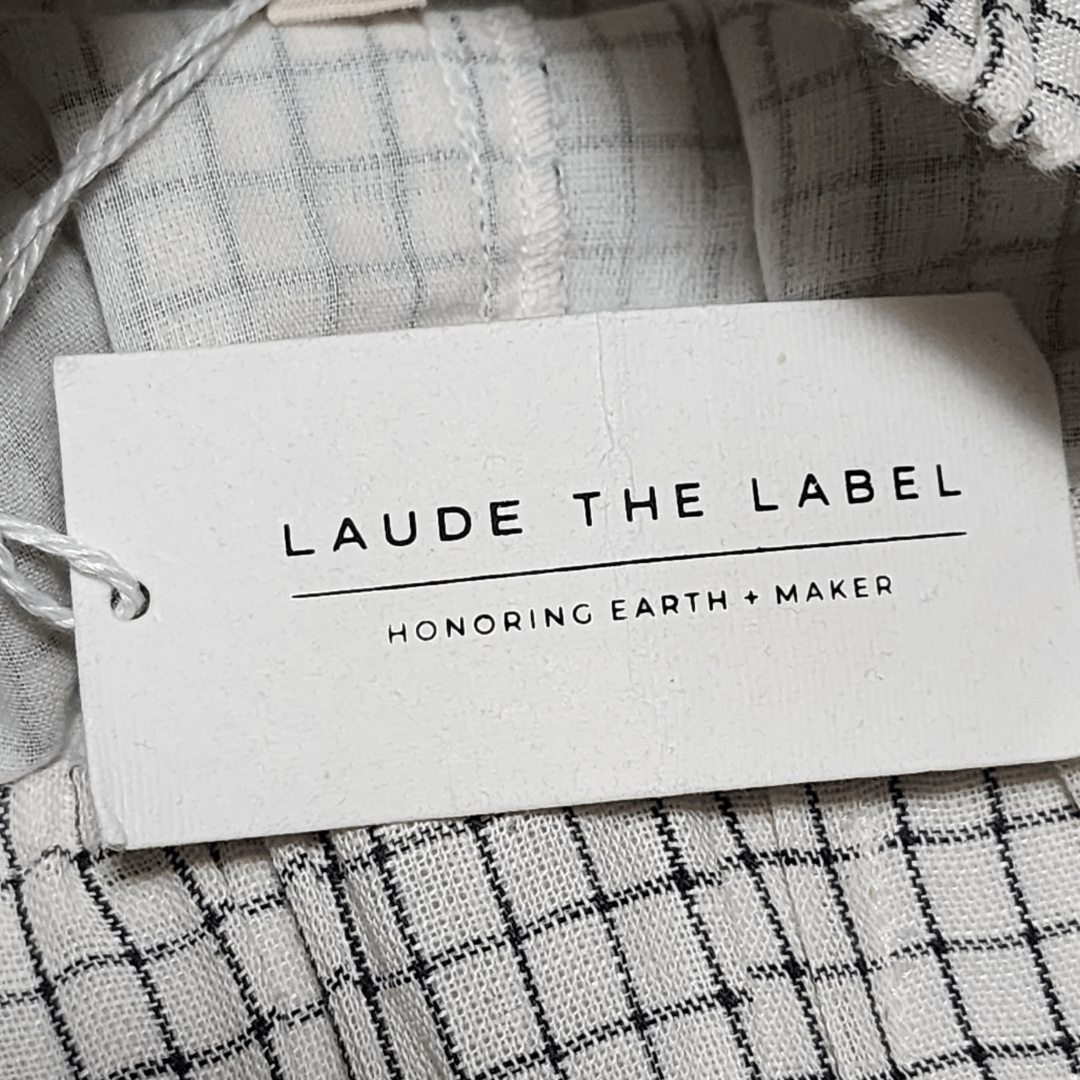 Other Laude The Label White Checkered Cotton Linen Blend Lenora P Size 30" / US 8 / IT 44 - 7 Thumbnail