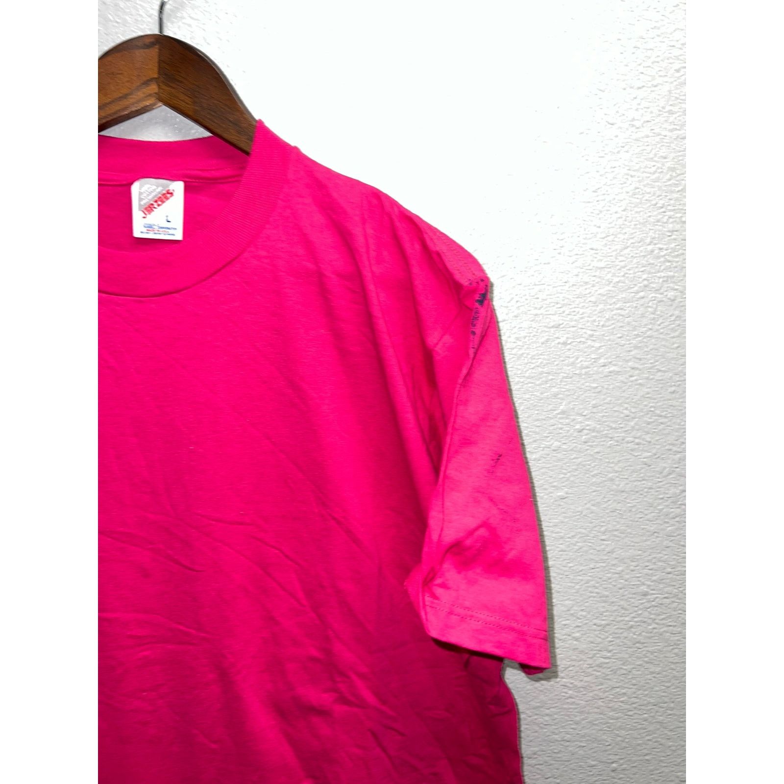 Jerzees 90s Vintage Jerzees Pink Blank Shirt Tee 1990s VTG L Large Size US L / EU 52-54 / 3 - 2 Thumbnail