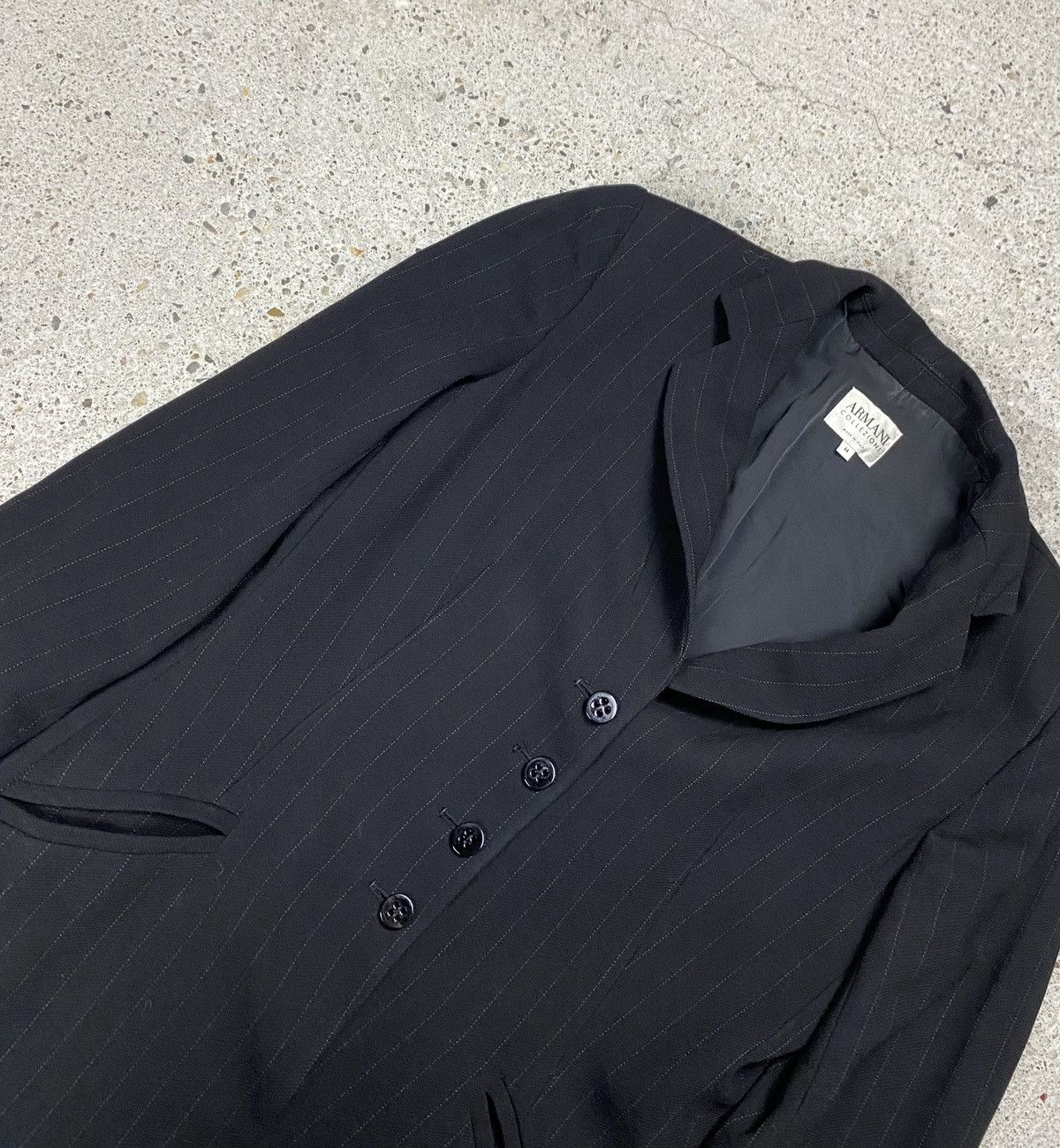 Armani Collezioni Armani collezioni vintage striped suit black wool old money Size 30" / US 8 / IT 44 - 3 Thumbnail