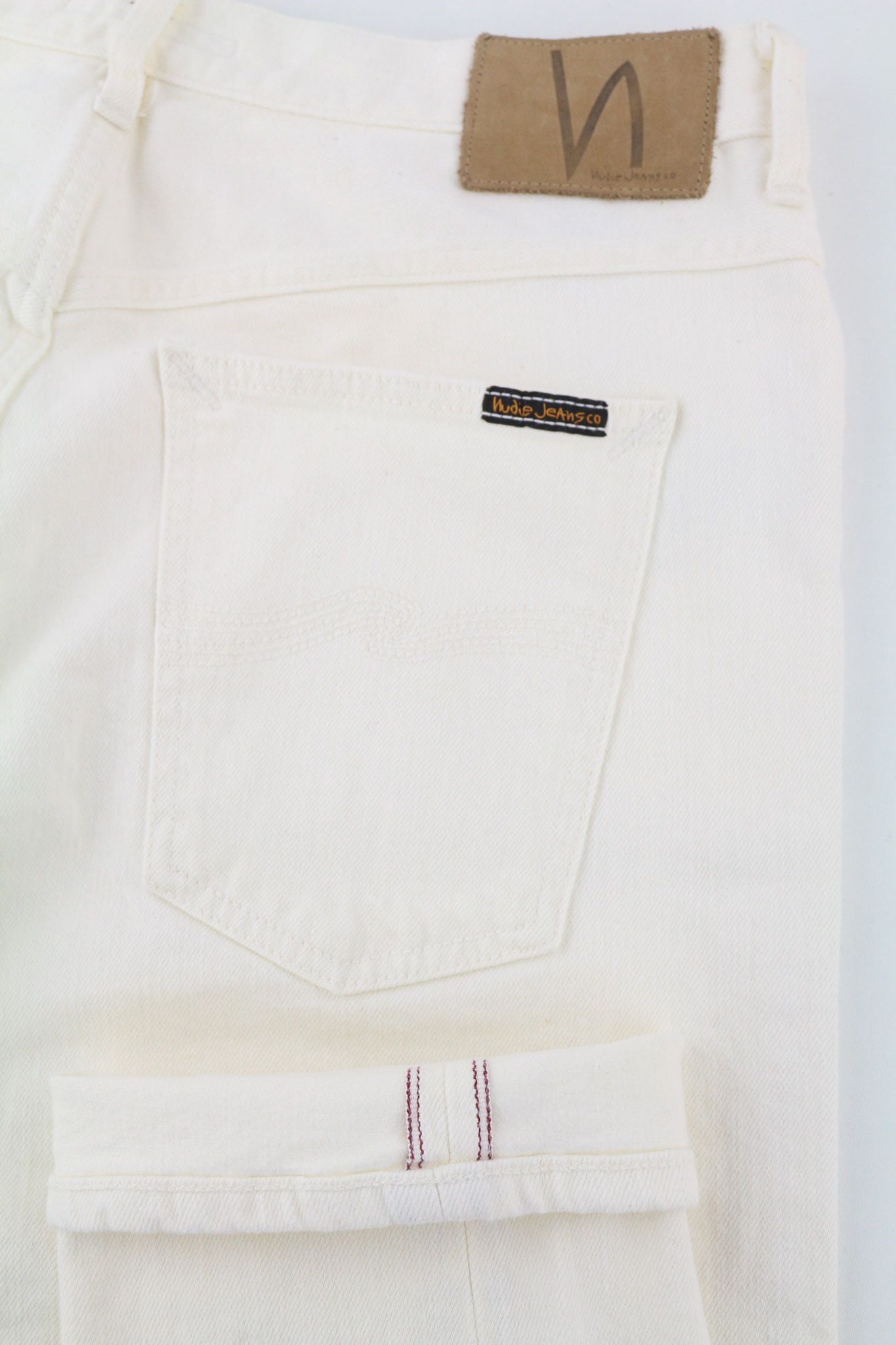 Nudie Jeans BRUTE KNUT W31/L28 Selvedge Anti-Fit Stretch Ecru 80593 Size US 31 - 6 Thumbnail
