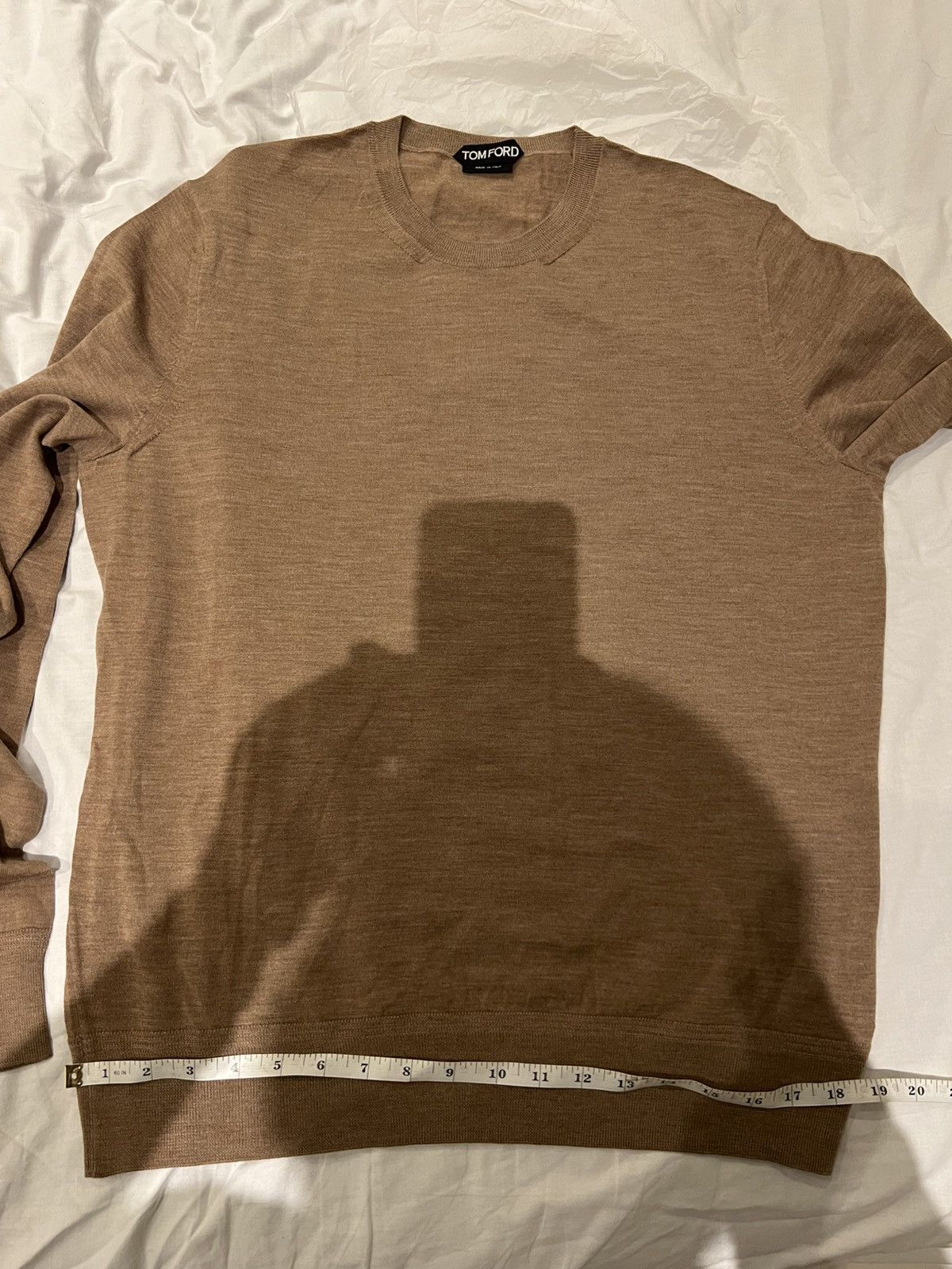 Tom Ford TOM FORD FINE GAUGE MERINO CREWNECK LIGHTTAUPE BROWN SIZE 52 Size US L / EU 52-54 / 3 - 20 Thumbnail