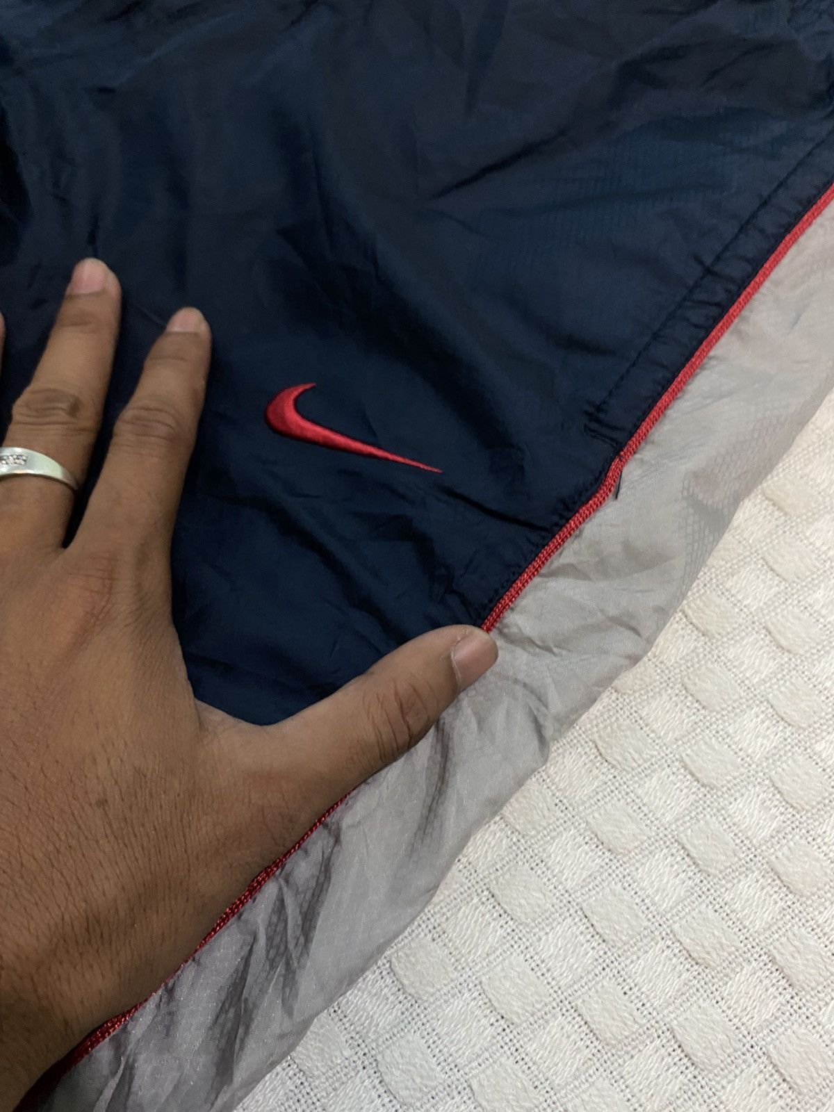 Bodega × Nike 💥 VINTAGE NIKE 90S BAGGY WIDE LEG SWOOSH TRACK PANTS Y2K Size US 36 / EU 52 - 7 Thumbnail
