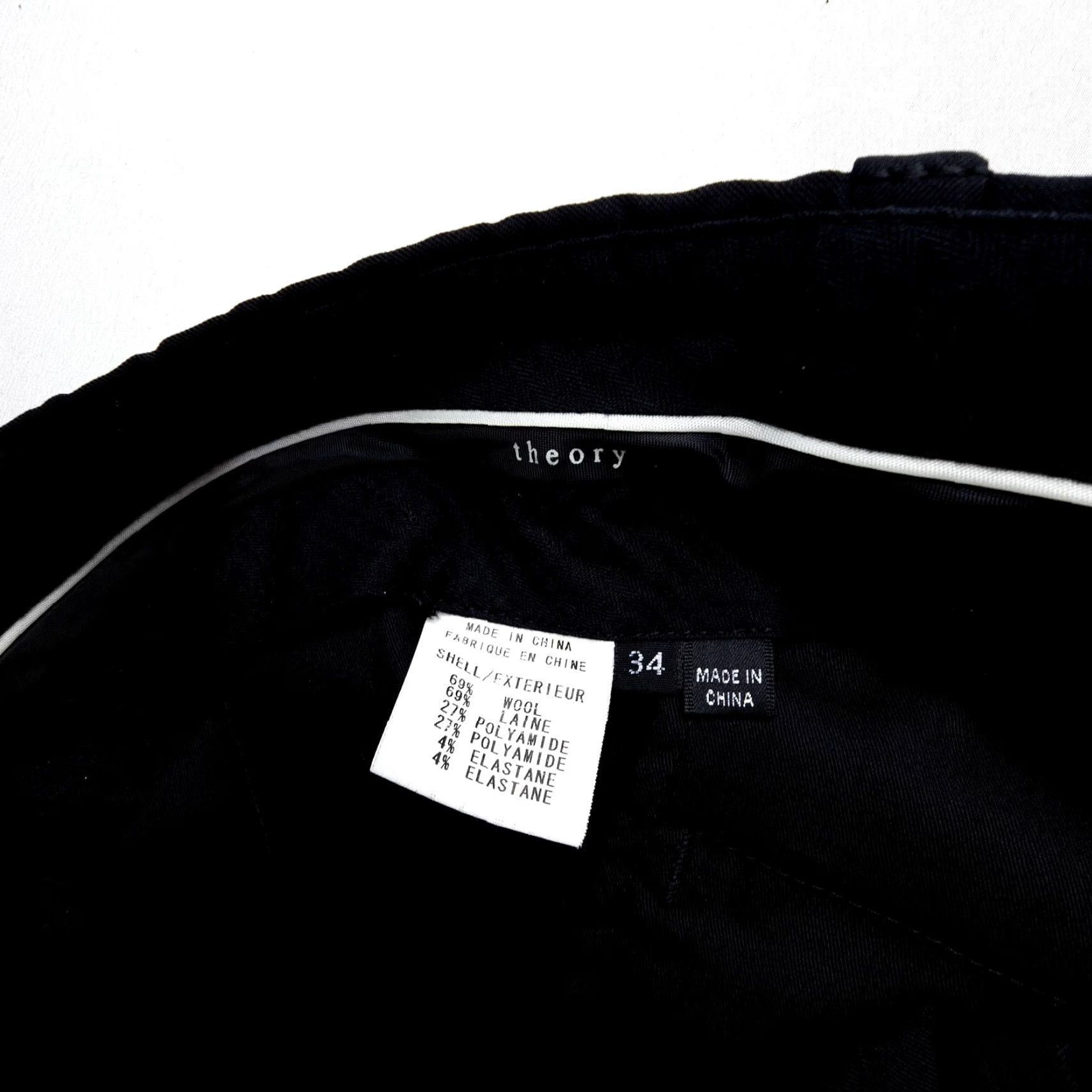 Theory Theory Mens Dress Pants Chino Black Wool Blend Stretch 29" Inseam Flat Front Regular 34 Size US 34 / EU 50 - 7 Thumbnail