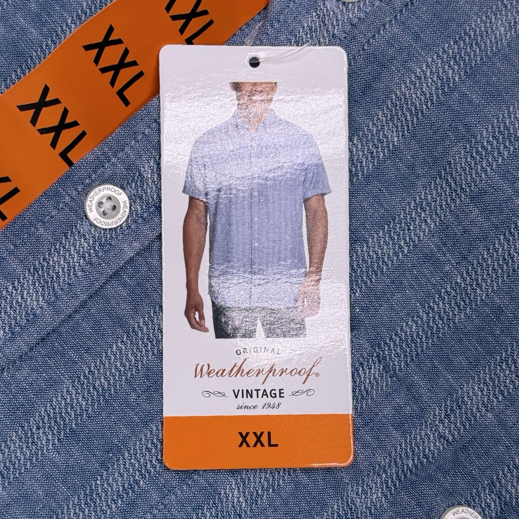 Weatherproof Weatherproof Shirt Mens XXL Blue Striped Linen Button-Up Short Sleeve Casual Size US XXL / EU 58 / 5 - 4 Thumbnail
