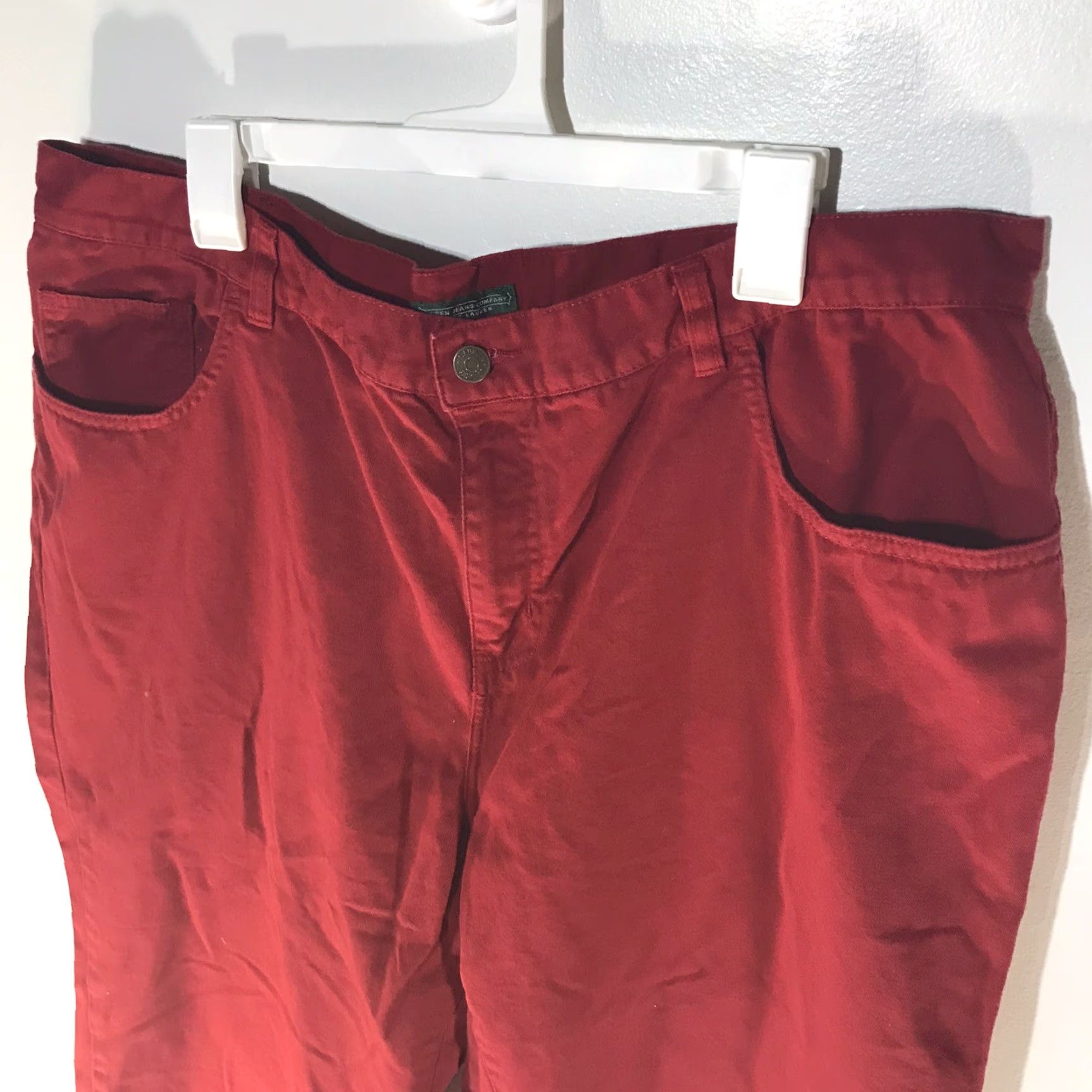 Ralph Lauren VINTAGE Ralph Lauren Lauren Jeans Co Cropped Jeans Womens Plus Size 18W Red 90s Logo Casual Size 40" / US 18 - 2 Thumbnail