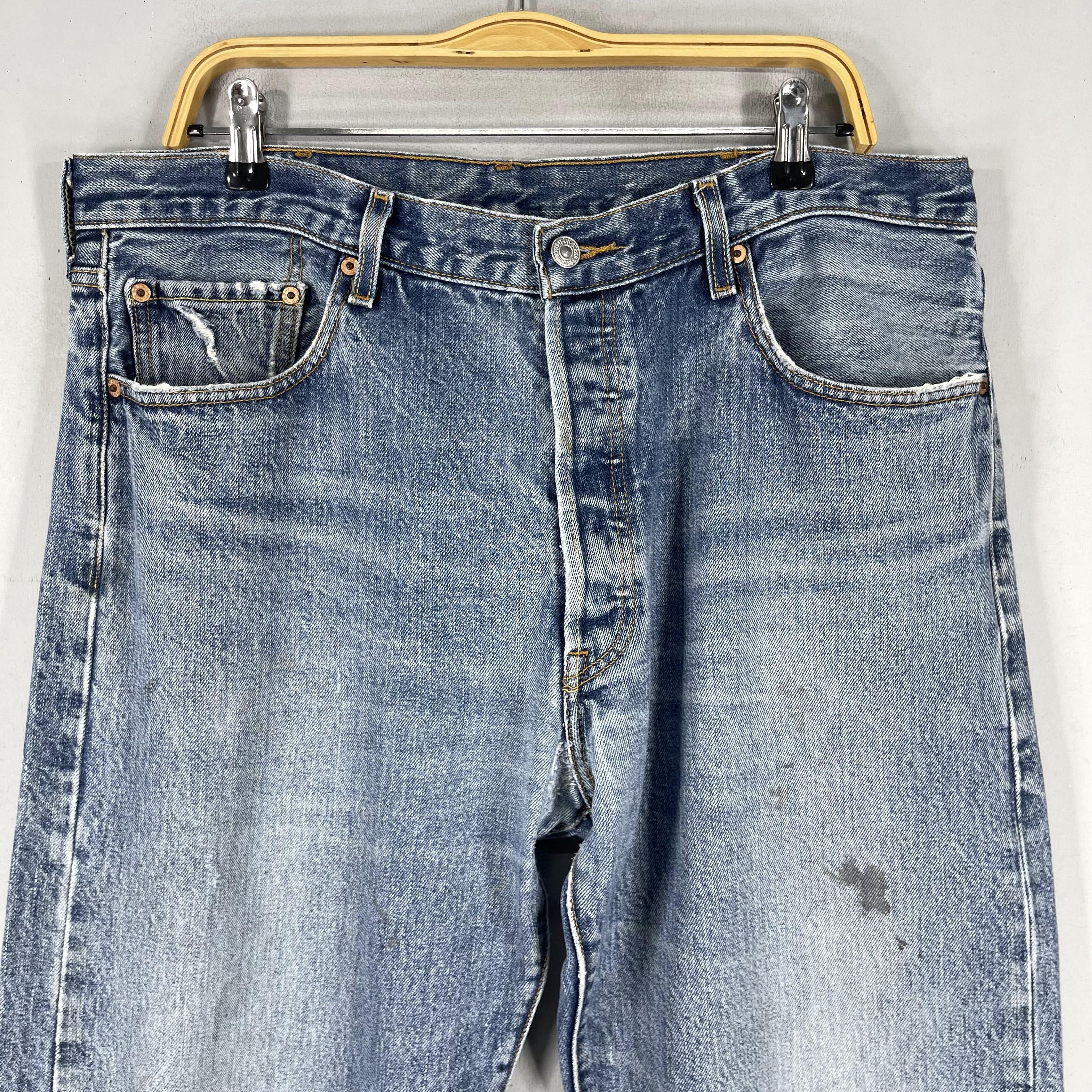 Levi's × Vintage W38 L34 Vintage Levis 501 Distressed Reinforced Dirty Jeans Size US 38 / EU 54 - 2 Thumbnail
