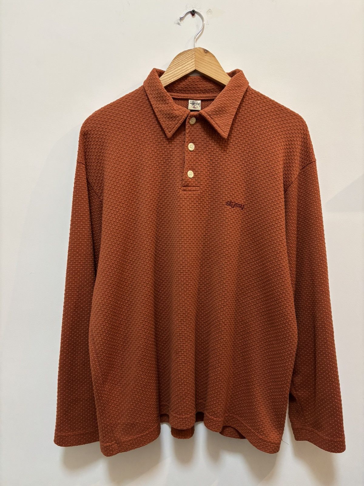 Stussy Vintage 90's Stussy Long Sleeve Polo Shirt Size US L / EU 52-54 / 3 - 1 Thumbnail