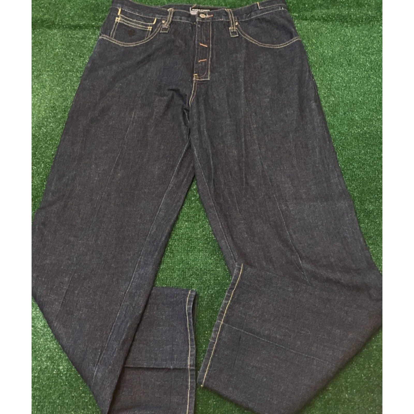 Southpole VINTAGE Rocawear Baggy Skater Grunge Jeans VTG Mens 36 Big Pockets Blue 36x34 Distressed Grunge Hip Hop Punk Y2K Wide-Leg Jeans Mensaved Size US 36 / EU 52 - 2 Thumbnail