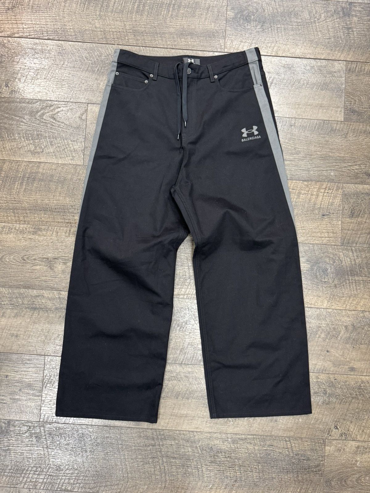 Balenciaga × Under Armour Tracksuit Denim Black/Grey Stripe (S) Size US 34 / EU 50 - 1 Thumbnail