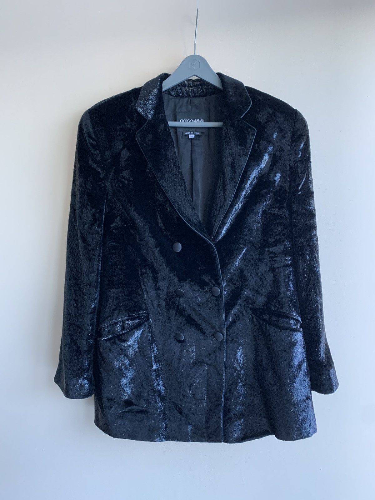 Giorgio Armani Giorgio Armani Vintage Velvet Jacket Women Black , size 48 Size XL / US 12-14 / IT 48-50 - 1 Thumbnail