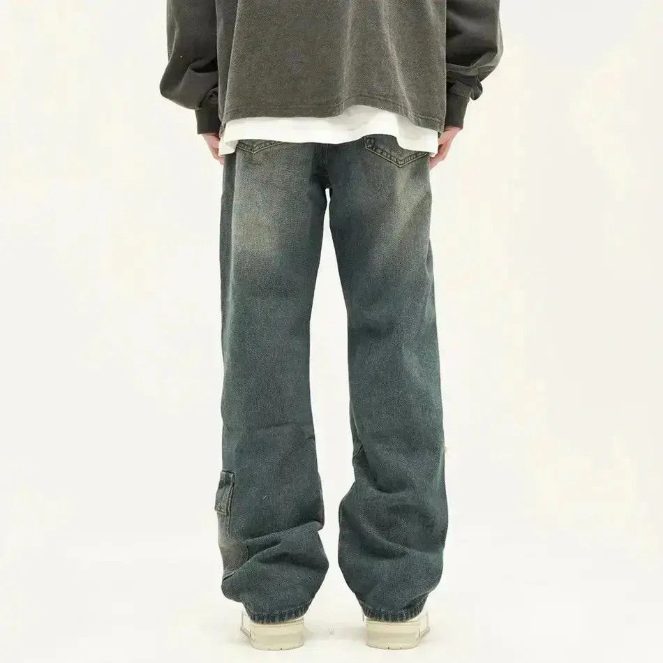 Japanese Brand Jeans wide leg luxury baggy straight hip-hop style pants Y2k Size US 32 / EU 48 - 2 Thumbnail