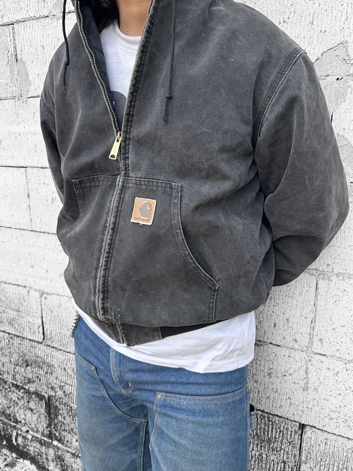 Carhartt Crazy Vintage Faded Carhartt Active Jackett Rare J06 - ONX ♟️ Size US L / EU 52-54 / 3 - 1 Thumbnail