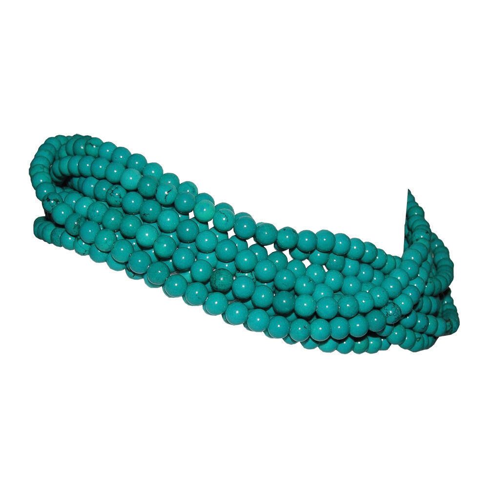 Designer Turquoise Beaded Torsade Necklace Alberto Juan Size ONE SIZE - 2 Thumbnail