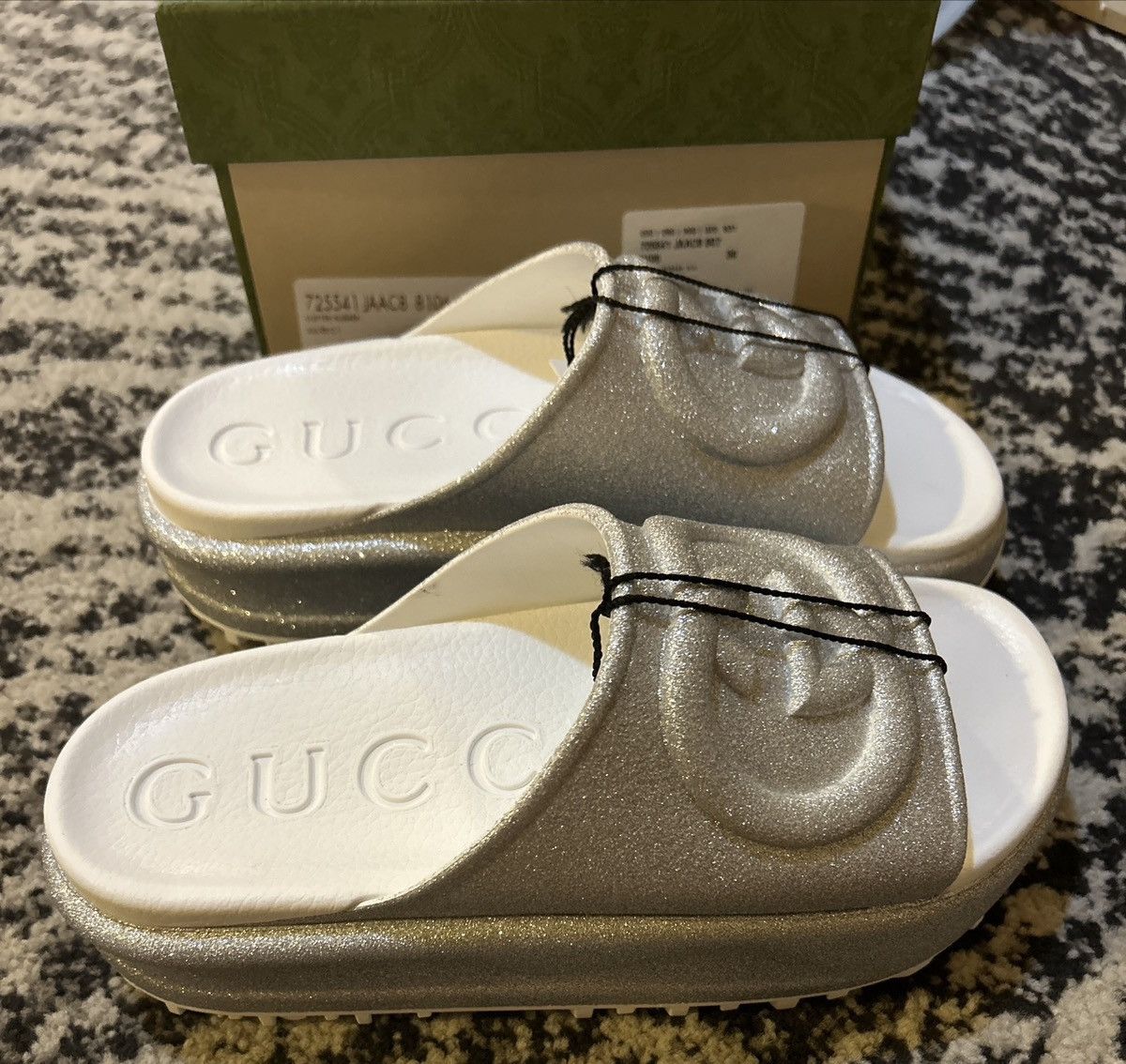 Gucci Gucci Interlocking G Platform Slides Silver Size US 6 / IT 36 - 2 Thumbnail