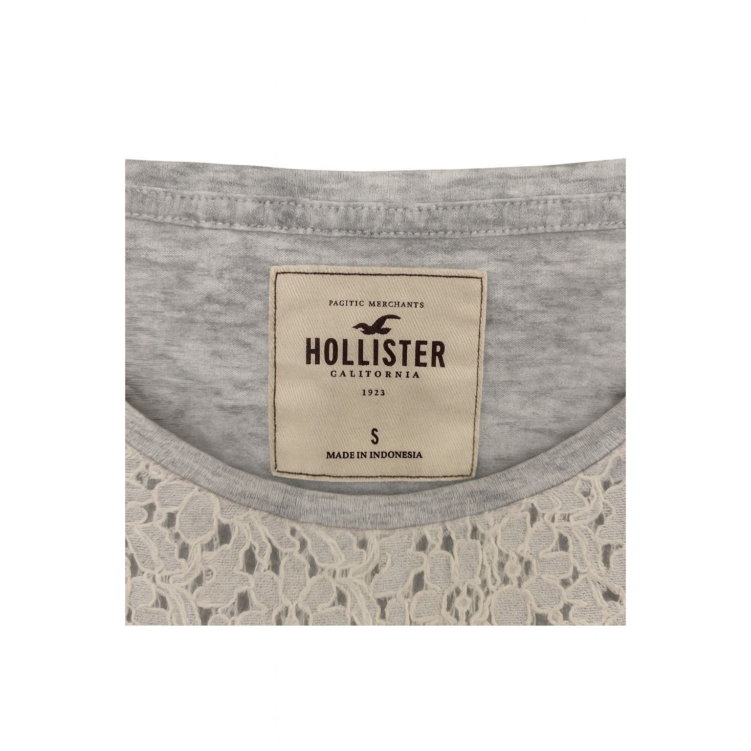 Hollister Hollister Women’s Crochet Front T-Shirt with Pocket SZ S Gra Size S / US 4 / IT 40 - 5 Thumbnail