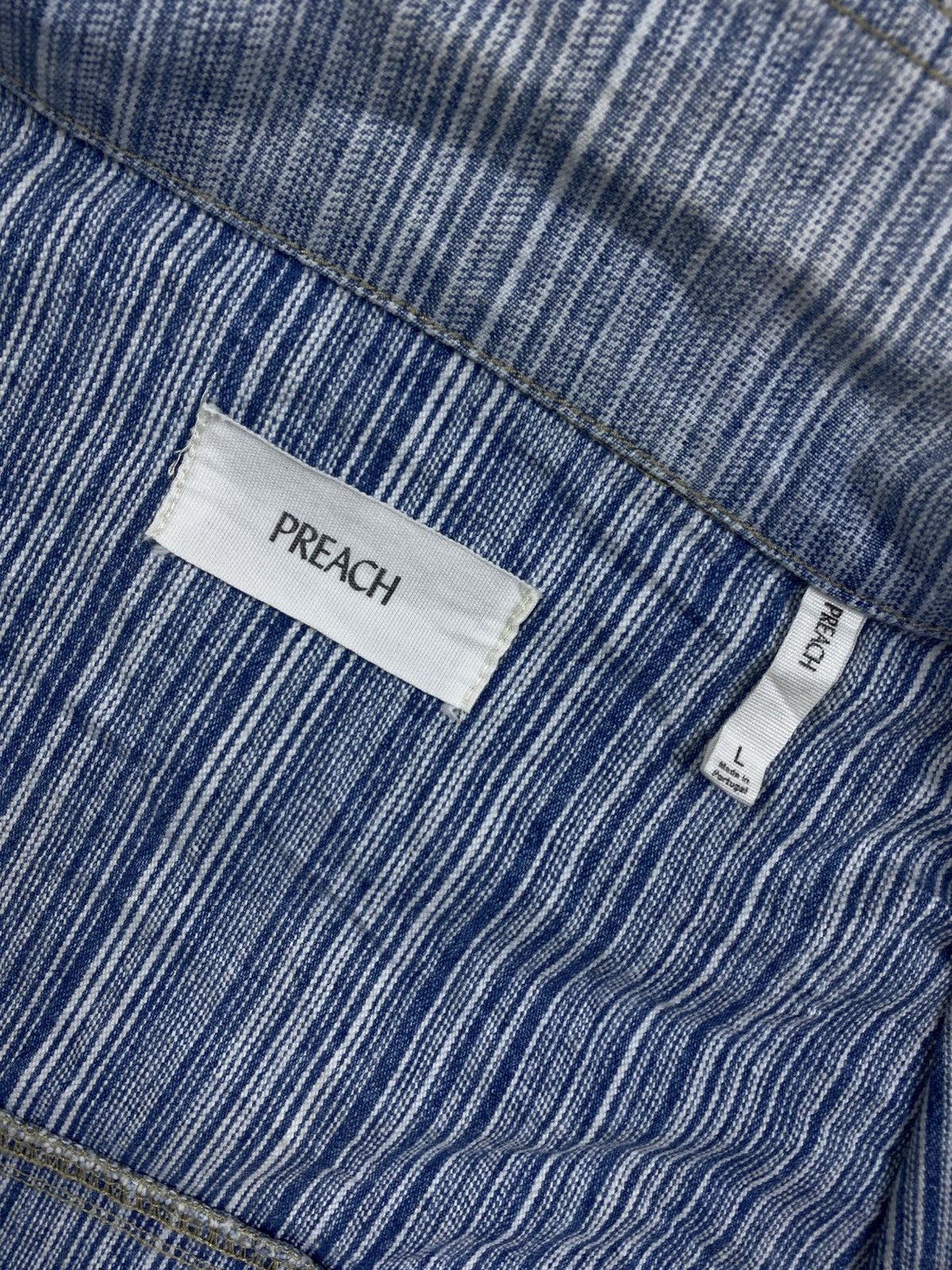 Preach Vtg Preach Striped Fullbutton Denim Jacket Size US XXL / EU 58 / 5 - 10 Thumbnail