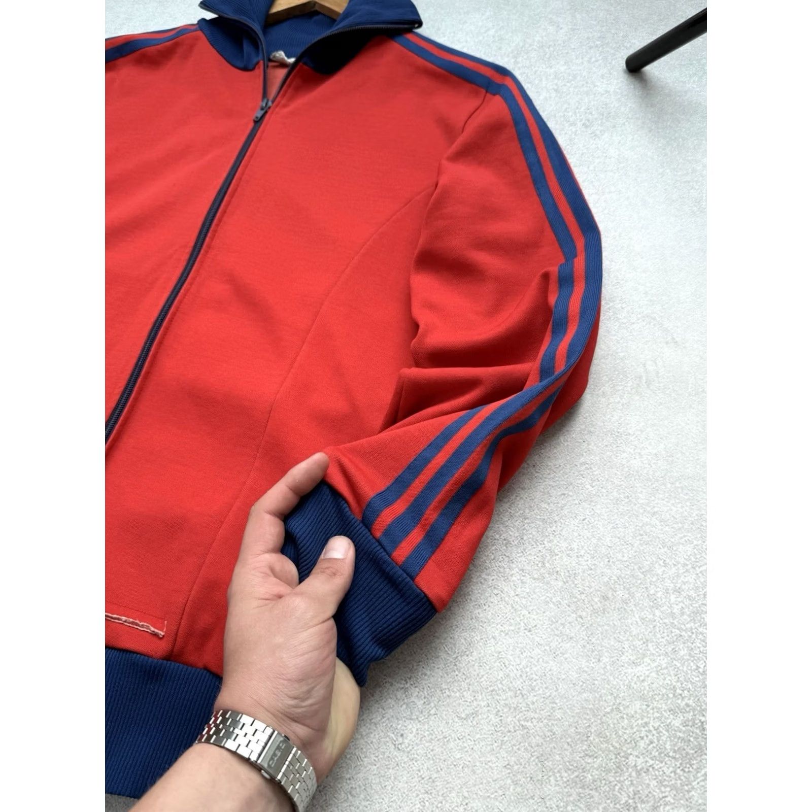 Adidas VINTAGE Adidas West Germany Track Jacket Red Mens M-L Zip Pockets 80s Sports Full Zip Wool? Size US M / EU 48-50 / 2 - 6 Thumbnail