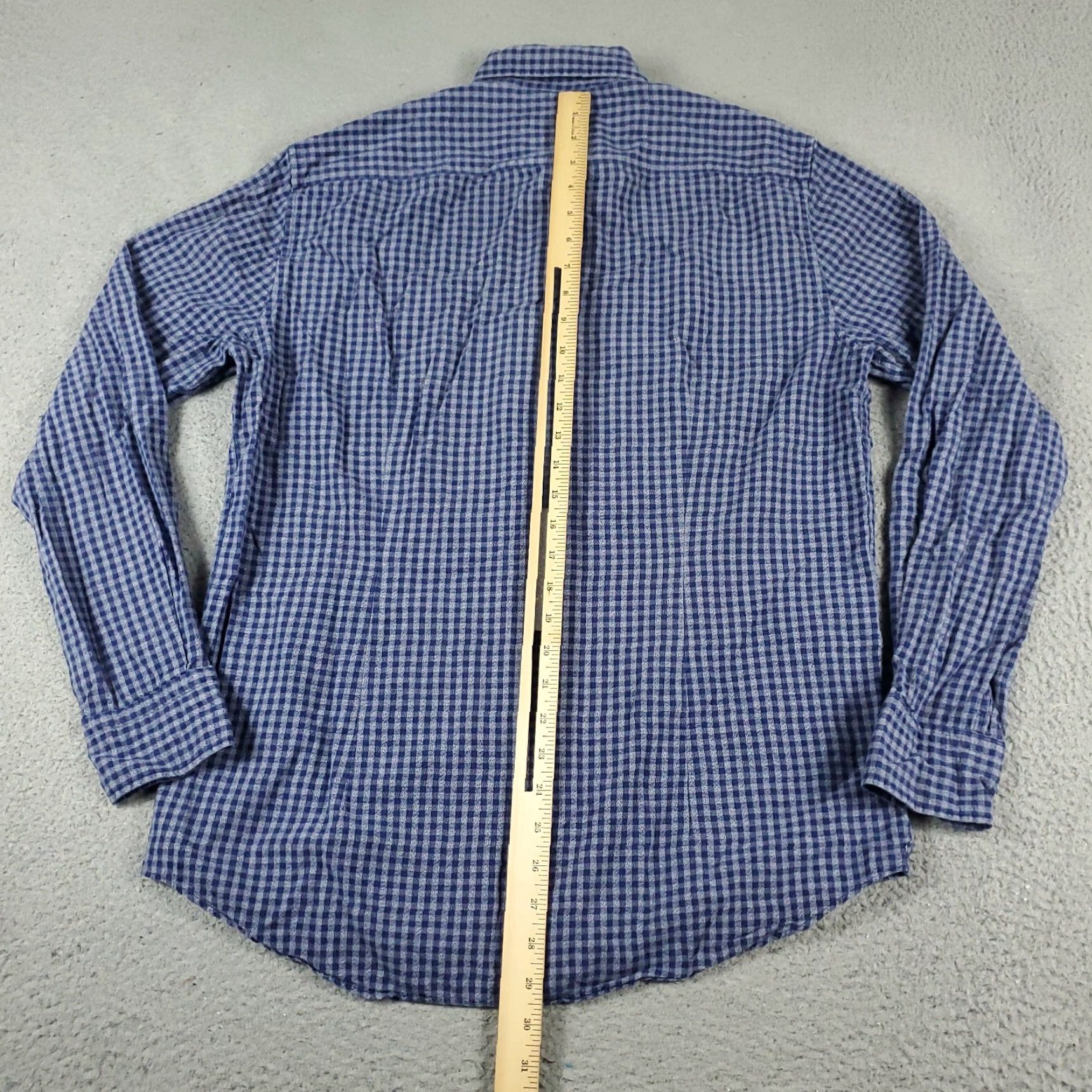 Tommy Hilfiger VINTAGE Tommy Hilfiger Dress Shirt Mens 14.5 Blue Check Long Sleeve Collared Button Up Business Casual Formal Winter Men Size 36R - 3 Thumbnail
