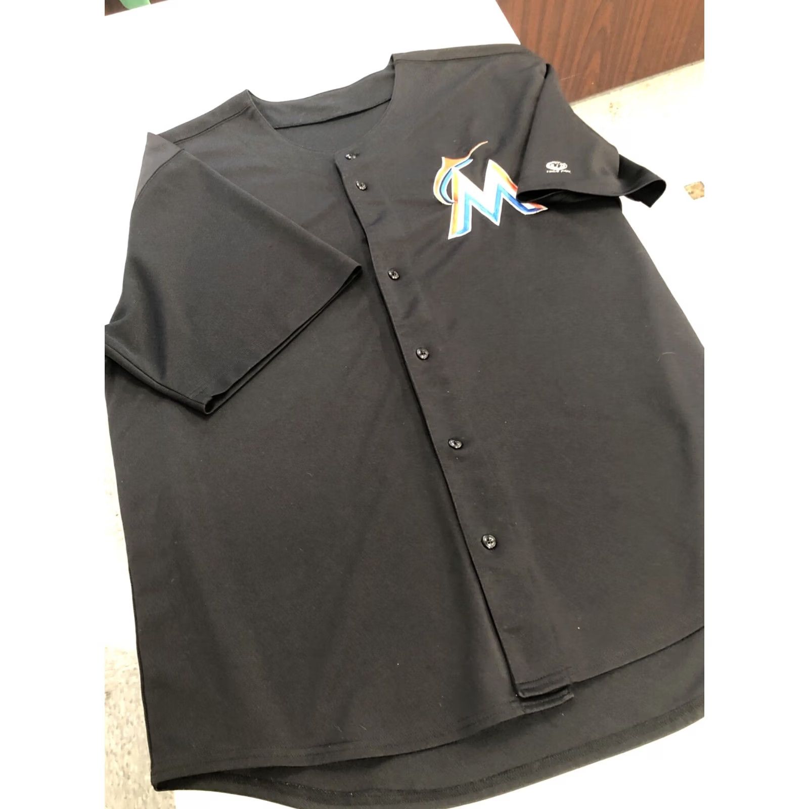 Vintage Miami Marlins Major League Baseball Jersey Black 3XL True Fans Series Mens Short Sleeve Button Jersey Baseball Activewear Size US XXL / EU 58 / 5 - 5 Thumbnail