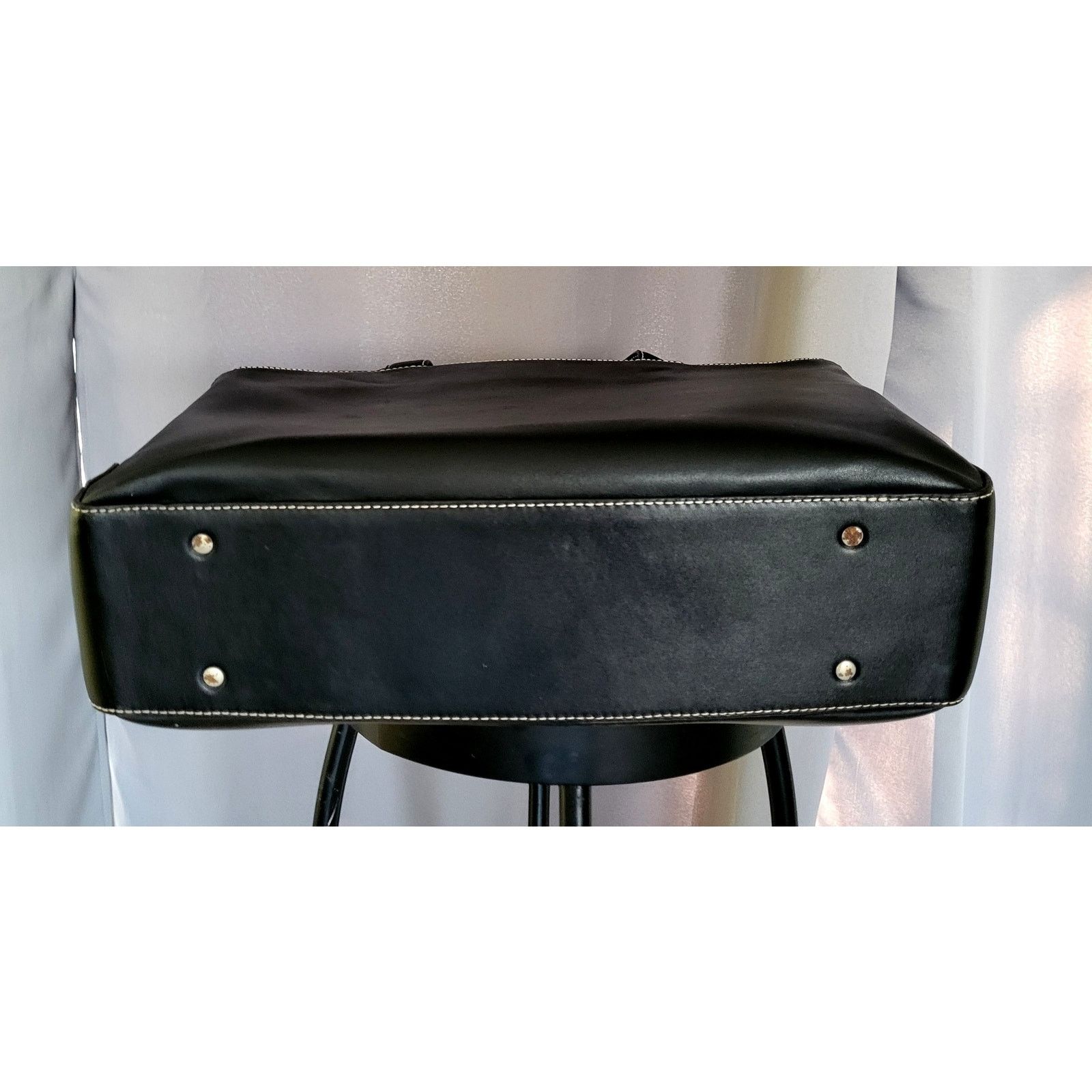 Other Leather Tote Briefcase Laptop Bag Women Black Size ONE SIZE - 6 Thumbnail