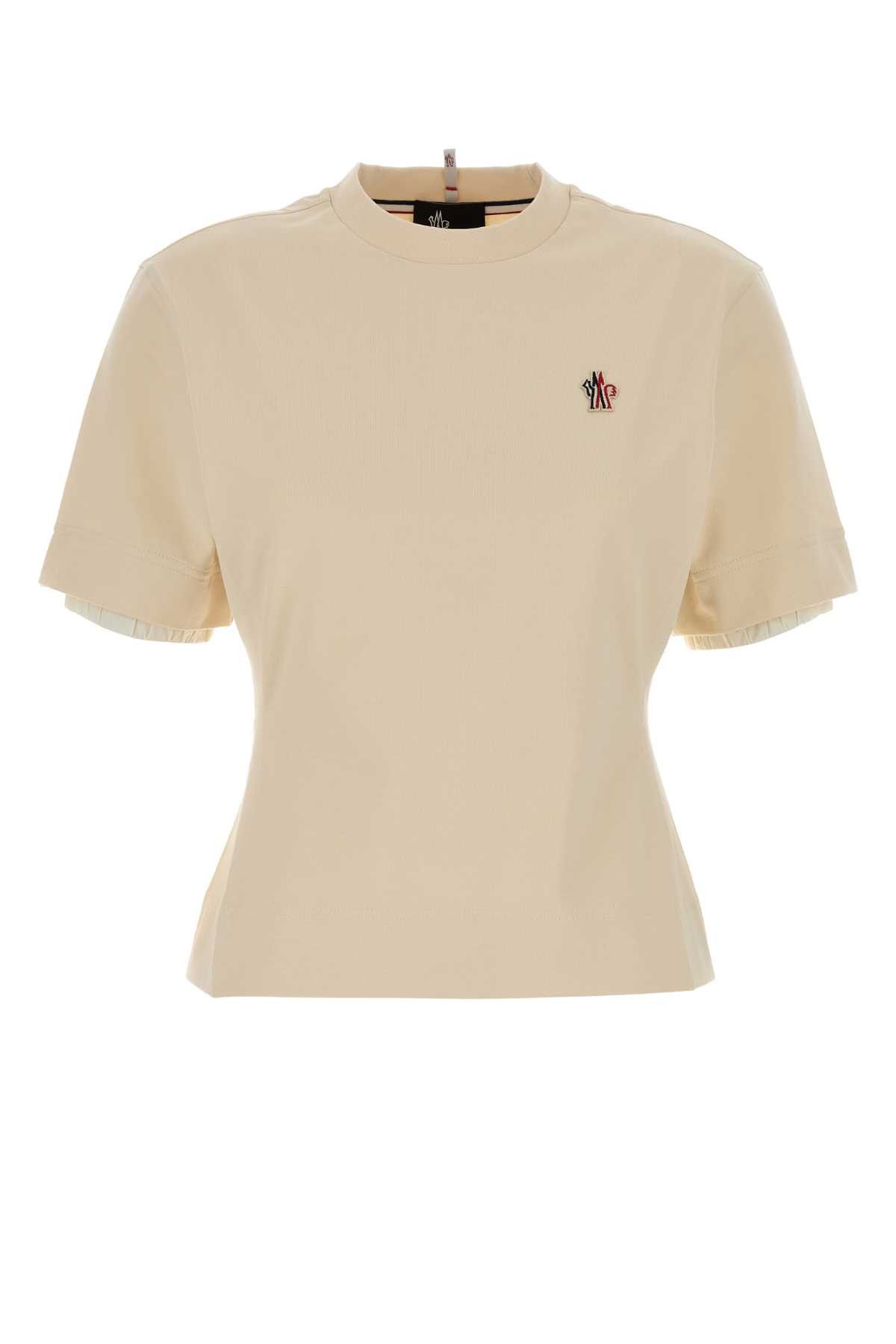 Moncler Grenoble Ivory Stretch Cotton T-Shirt Size S / US 4 / IT 40 - 1 Thumbnail