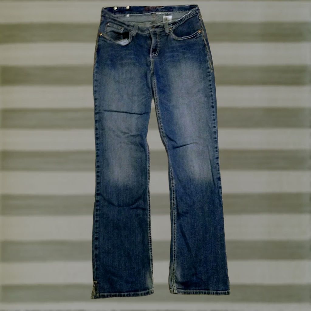 Vintage Cruel Girl Georgia Relaxed Boot Jeans Womens 11L 32x34 Low Rise Blue Denim 5-Pocket Stretch Bootcut Western Southwestern Mens Womens Girls Size 32" / US 10 / IT 46 - 1 Thumbnail
