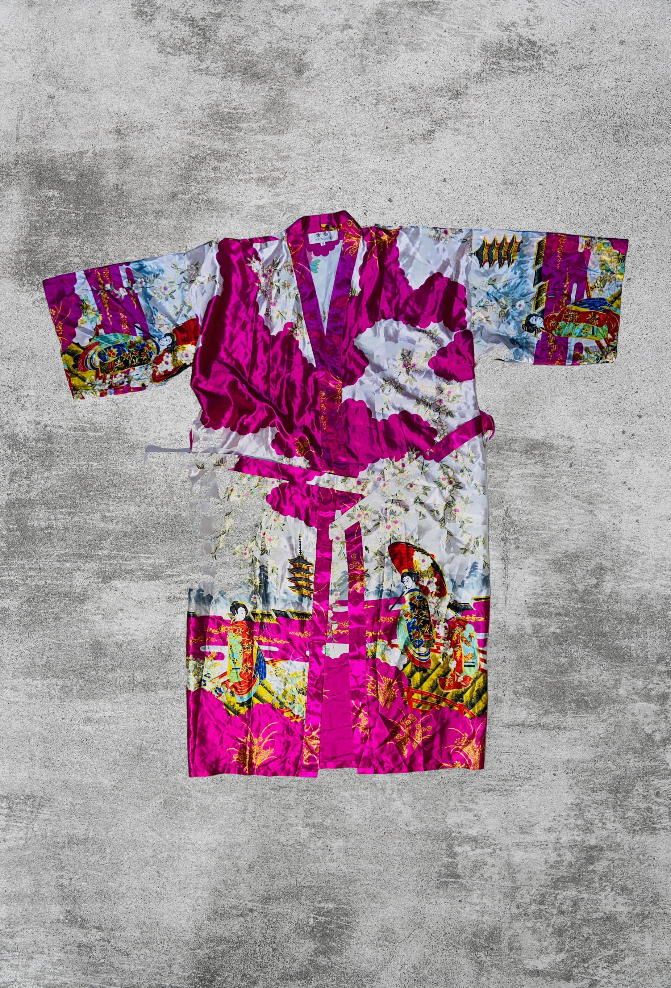 Japanese Brand 1980s SILK VINTAGE NATURAL JAPAN TRADITIONAL KIMONO - № 2142 Size US M / EU 48-50 / 2 - 1 Thumbnail