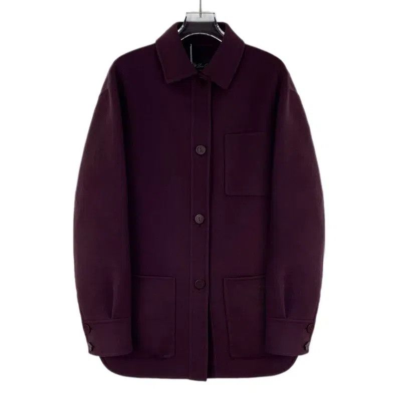 Loro Piana Loro Piana Burgundy cashmere lapel single-breasted long-sl Size XS / US 0-2 / IT 36-38 - 1 Thumbnail