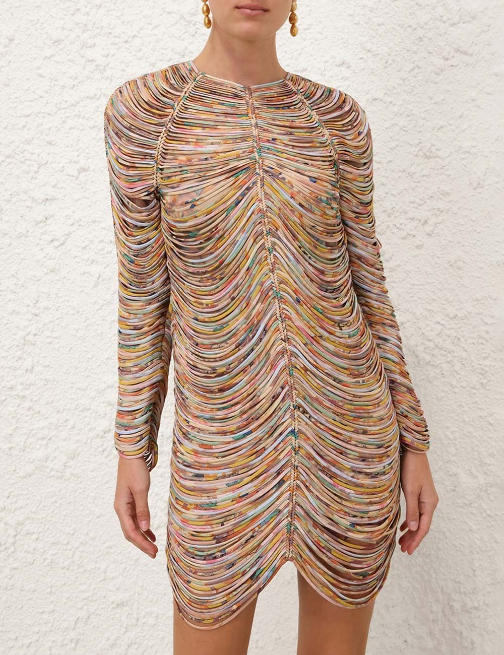 Zimmermann oc11z0925 Pavilion Rouleaux Mini Dress in Multicolor Size M / US 6-8 / IT 42-44 - 2 Thumbnail