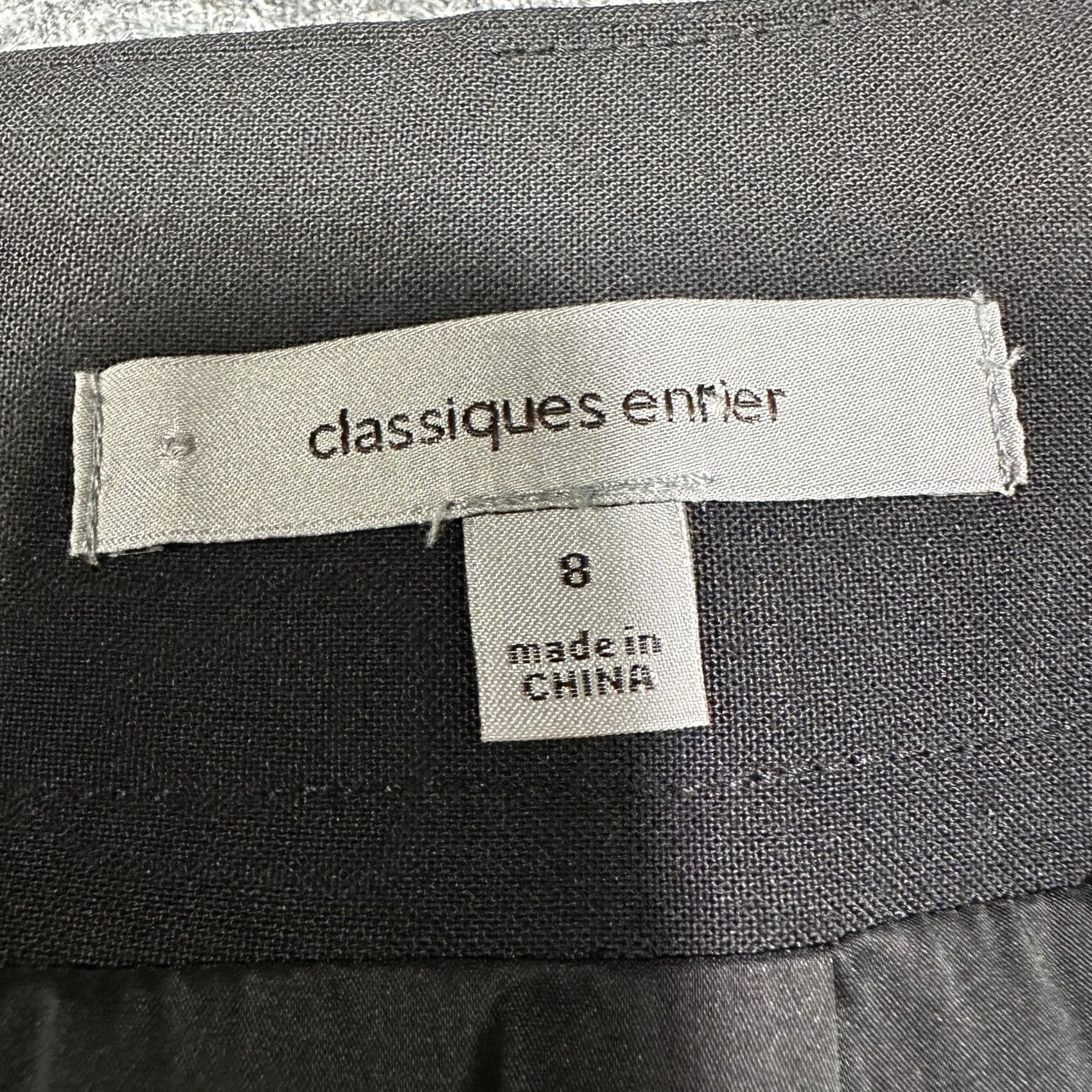 Vintage Classiques Entier Skirt Womens Size 8 Black Wool Stretch Pencil Lined Back Zip Vent Size 30" / US 8 / IT 44 - 3 Thumbnail