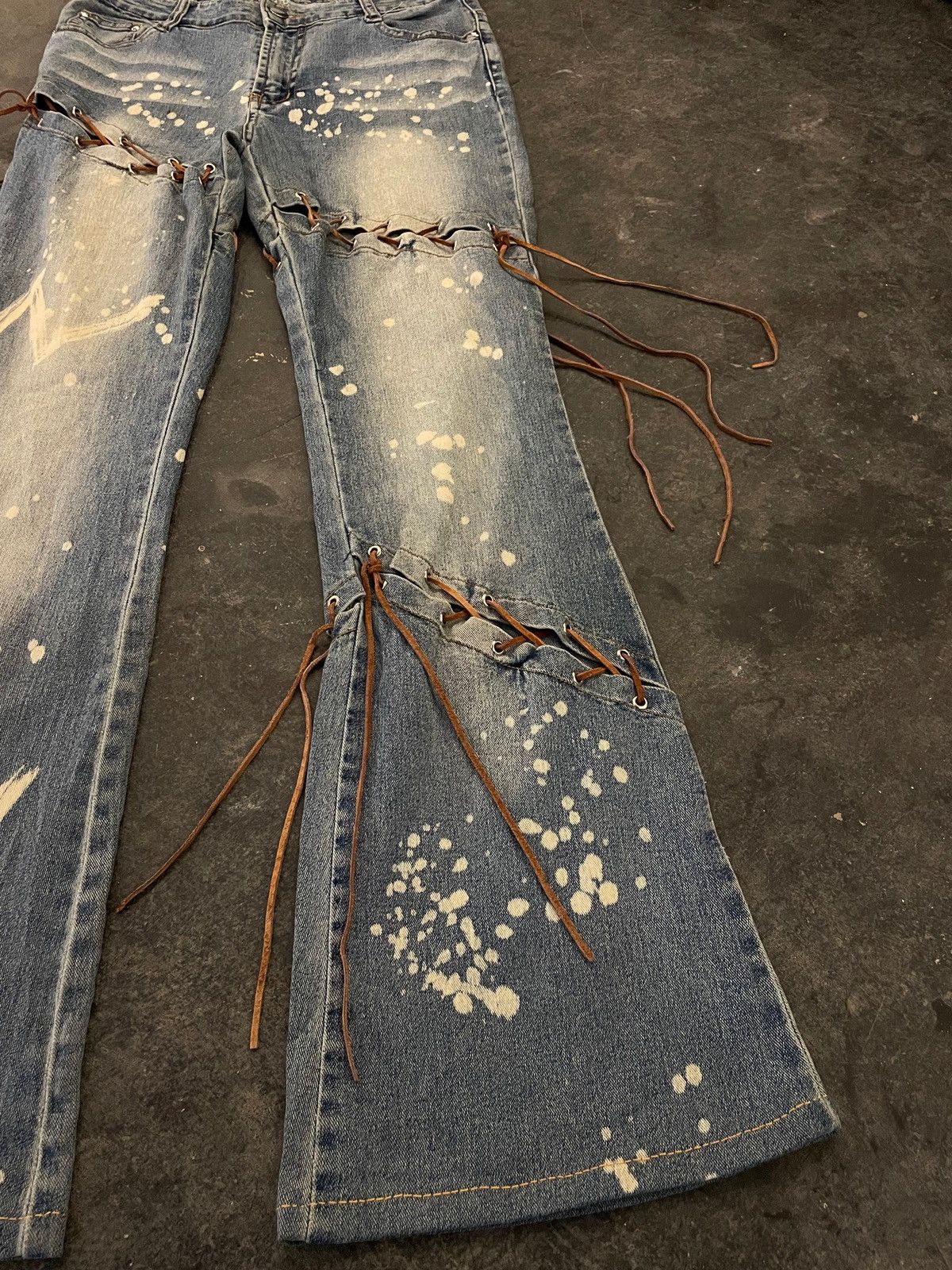 Hysteric Glamour Y2k Winkwink laced ifsixwasnine flare jeans Size 29" - 5 Thumbnail