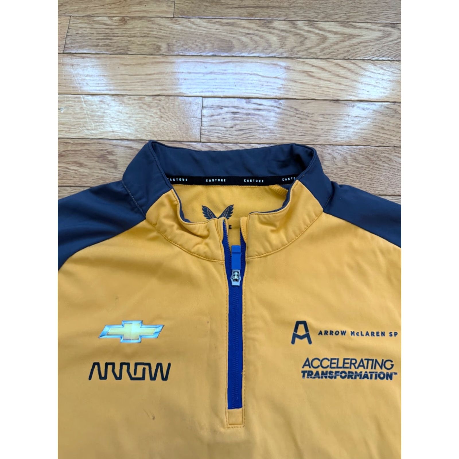 Castore Castore Arrow McLaren IndycAR Team Down Jacket Men’s XXL 1/4 Zip Puffer Jacket Multicolor Polyester Casual Racing Winter Fall Spring Size US XXL / EU 58 / 5 - 4 Thumbnail