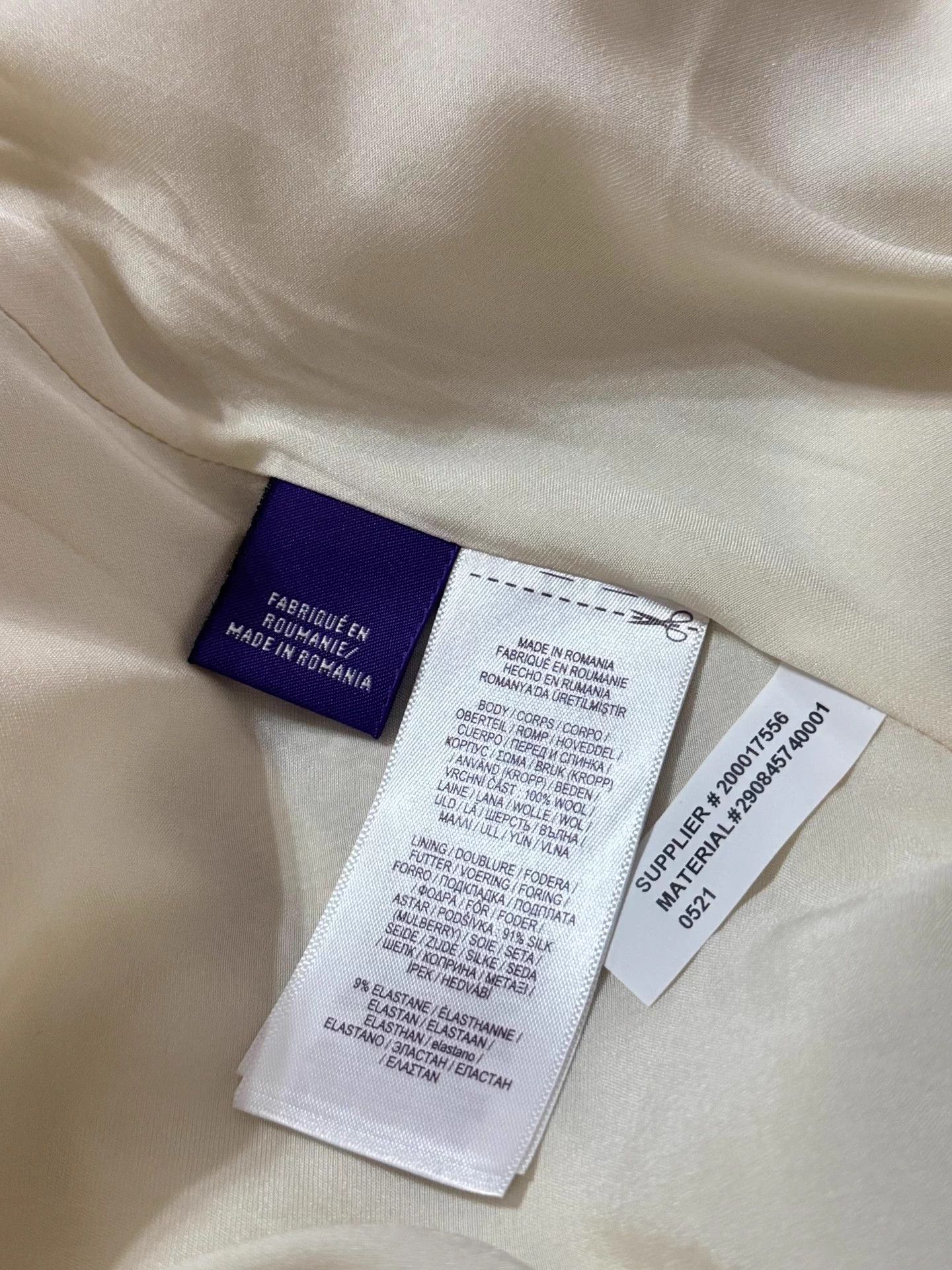Polo Ralph Lauren Ralph Lauren Purple Label Cream Wool Crepe Skirt 4 NWT Size 28" / US 6 / IT 42 - 7 Thumbnail