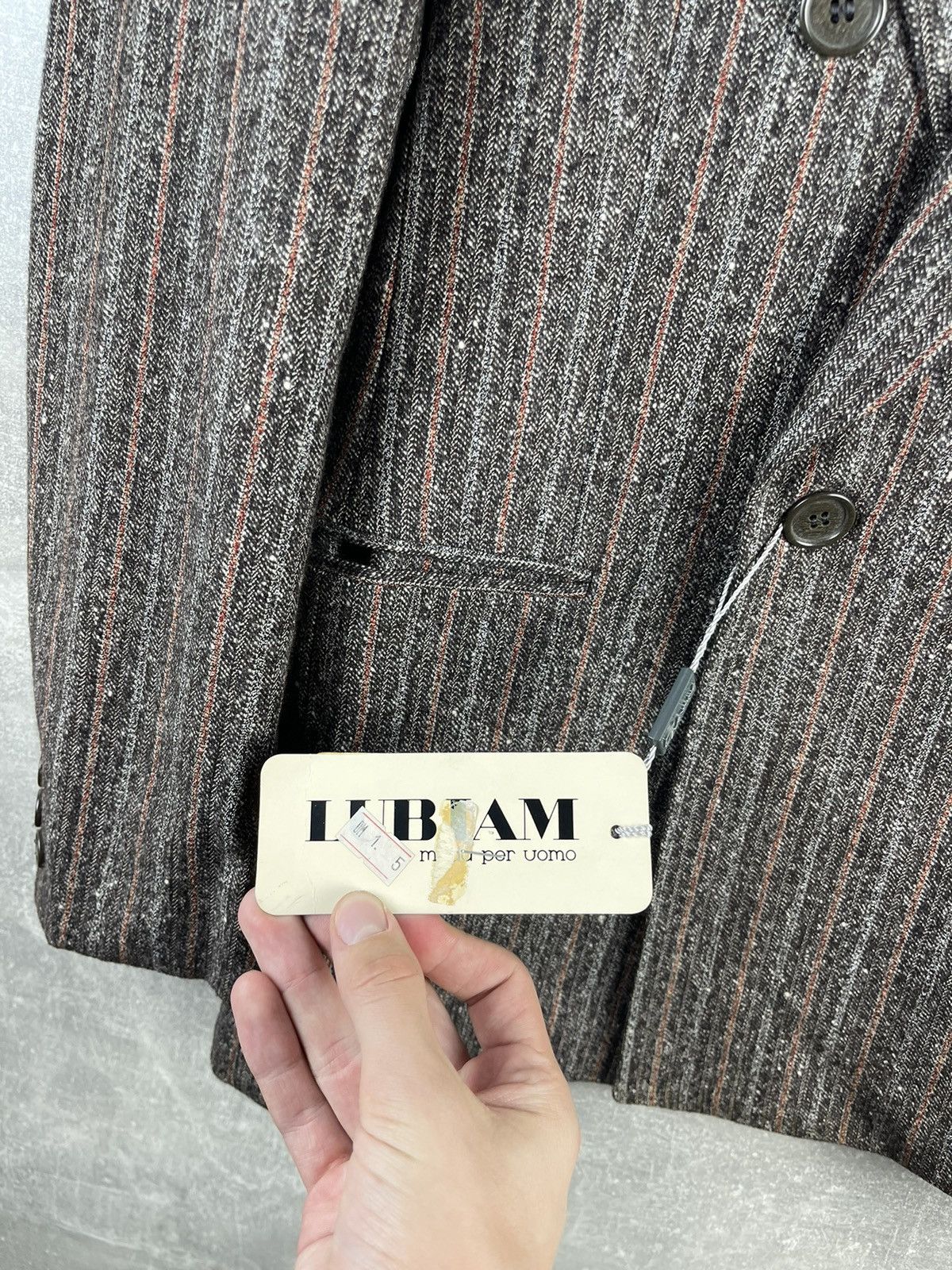 Lubiam Lubiam Luxury Old Money Wool Stripped Doublebreasted Suit Size 48L - 10 Thumbnail
