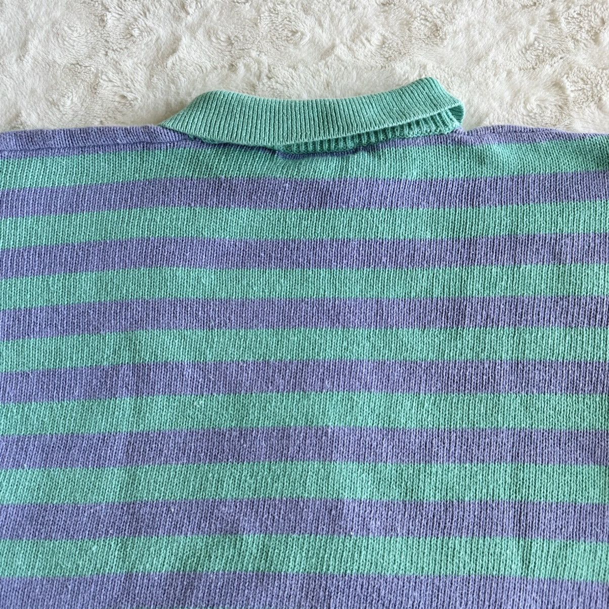 Other Vintage Striped Sweater Womens Large Green Purple Collared Size L / US 10 / IT 46 - 6 Thumbnail