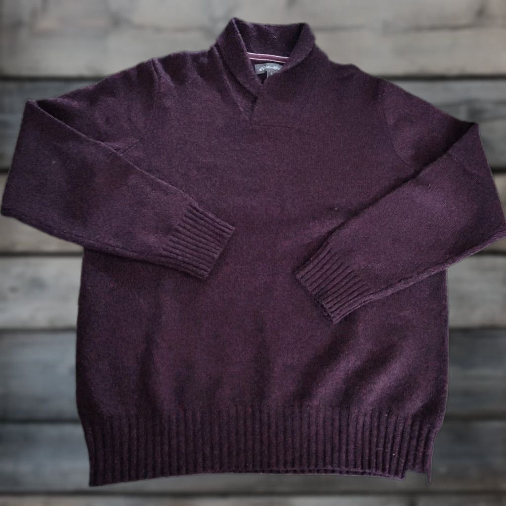Eddie Bauer Eddie Bauer Men's Wool Blend Knit Sweater Purple Pullover Shawl Neck L Outdoor Size US L / EU 52-54 / 3 - 1 Thumbnail