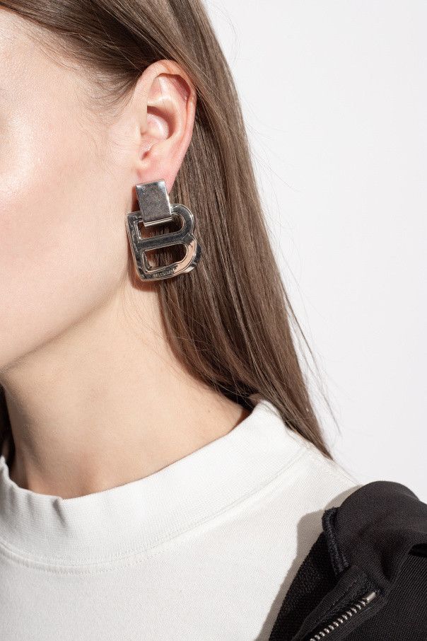Balenciaga o1bcso1str1024 Size: OS / Hourglass Crash Earrings Silver Size ONE SIZE - 3 Thumbnail