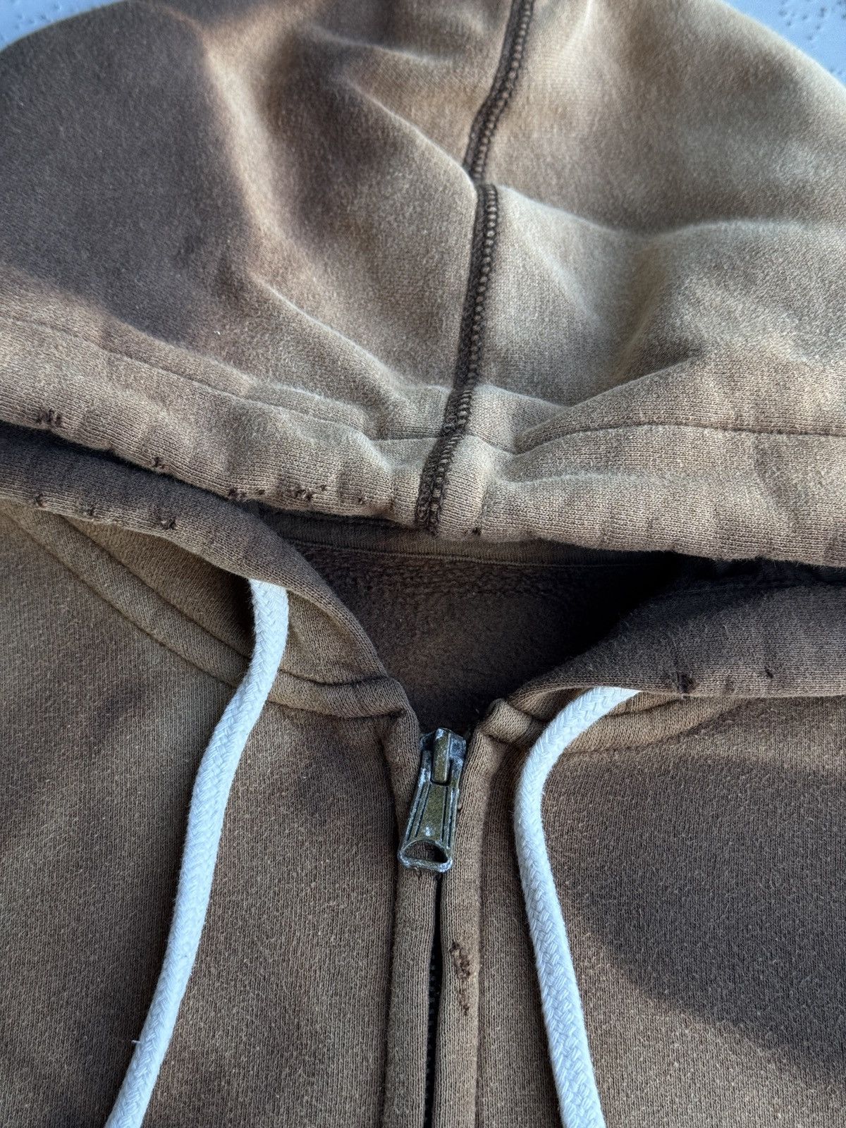 Vintage Faded distressed hoodie brown full zip vintage M-L Size US M / EU 48-50 / 2 - 10 Thumbnail