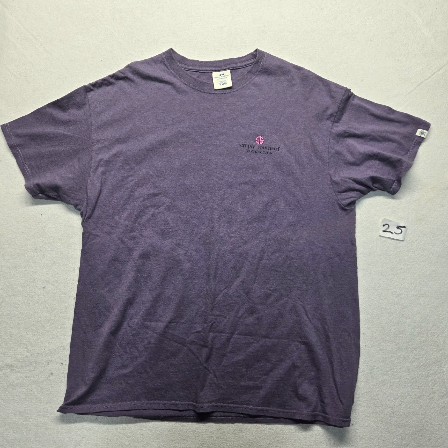 Vintage Simply Southern Women's XL Tee T-Shirt Purple "Let's Stay Home and Cuddle" Short Sleeve Crew Neck Casual Python Pink 2020s Size XL / US 12-14 / IT 48-50 - 2 Thumbnail