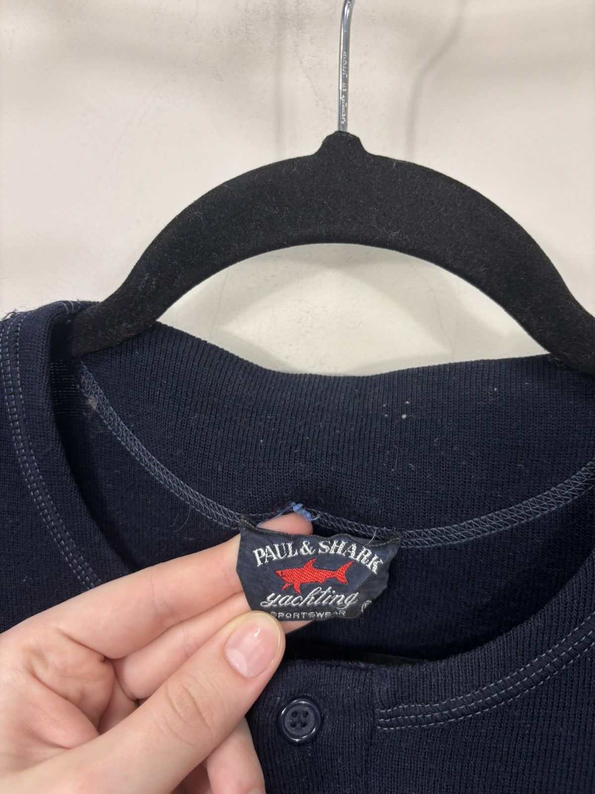 Paul & Shark Vintage Paul & Shark Sportswear Men’s Navy Blue Henley Shirt Size US M / EU 48-50 / 2 - 9 Thumbnail