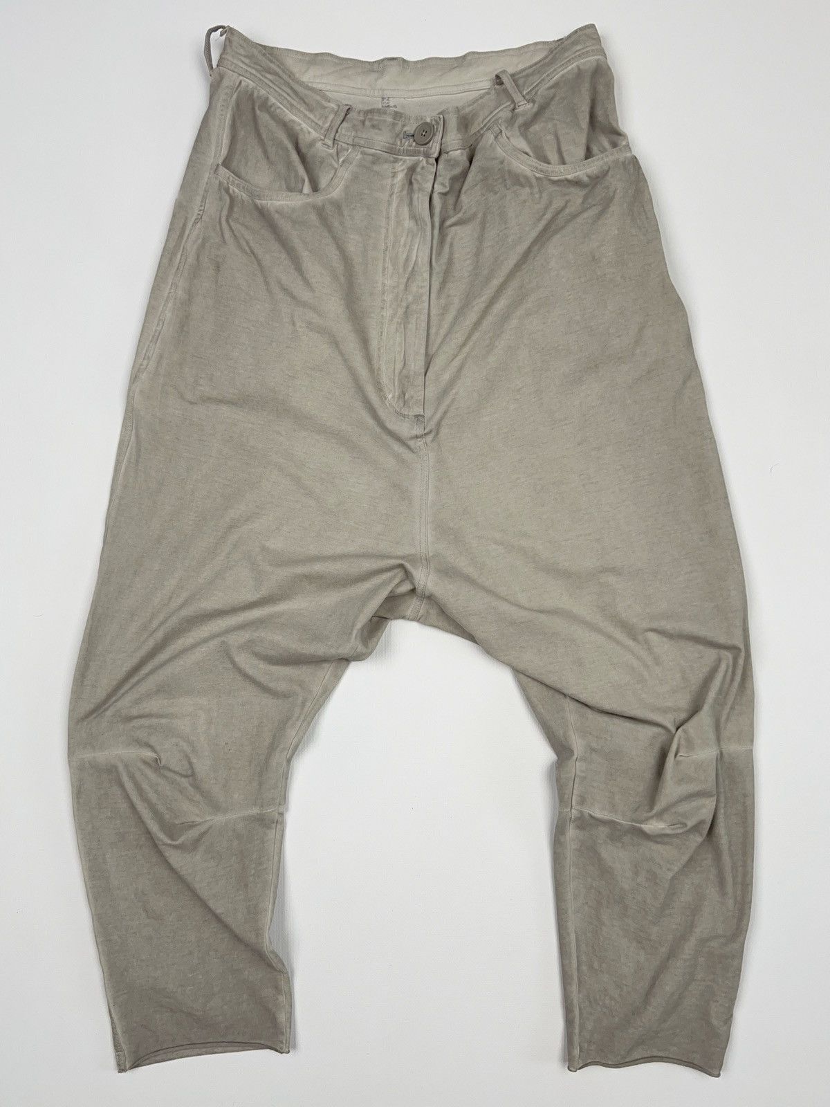image of Rundholz Stone Washed Grey Trousers Crotch Pants Wide Drop, Women's (Size 26)