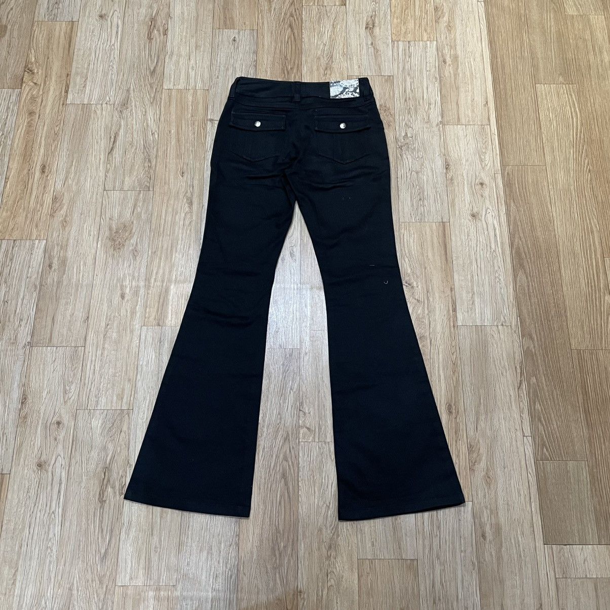 Japanese Brand Japanese Pavarotti Bolan Boot Cut Flared Black Denim Size 26" / US 2 / IT 38 - 8 Thumbnail