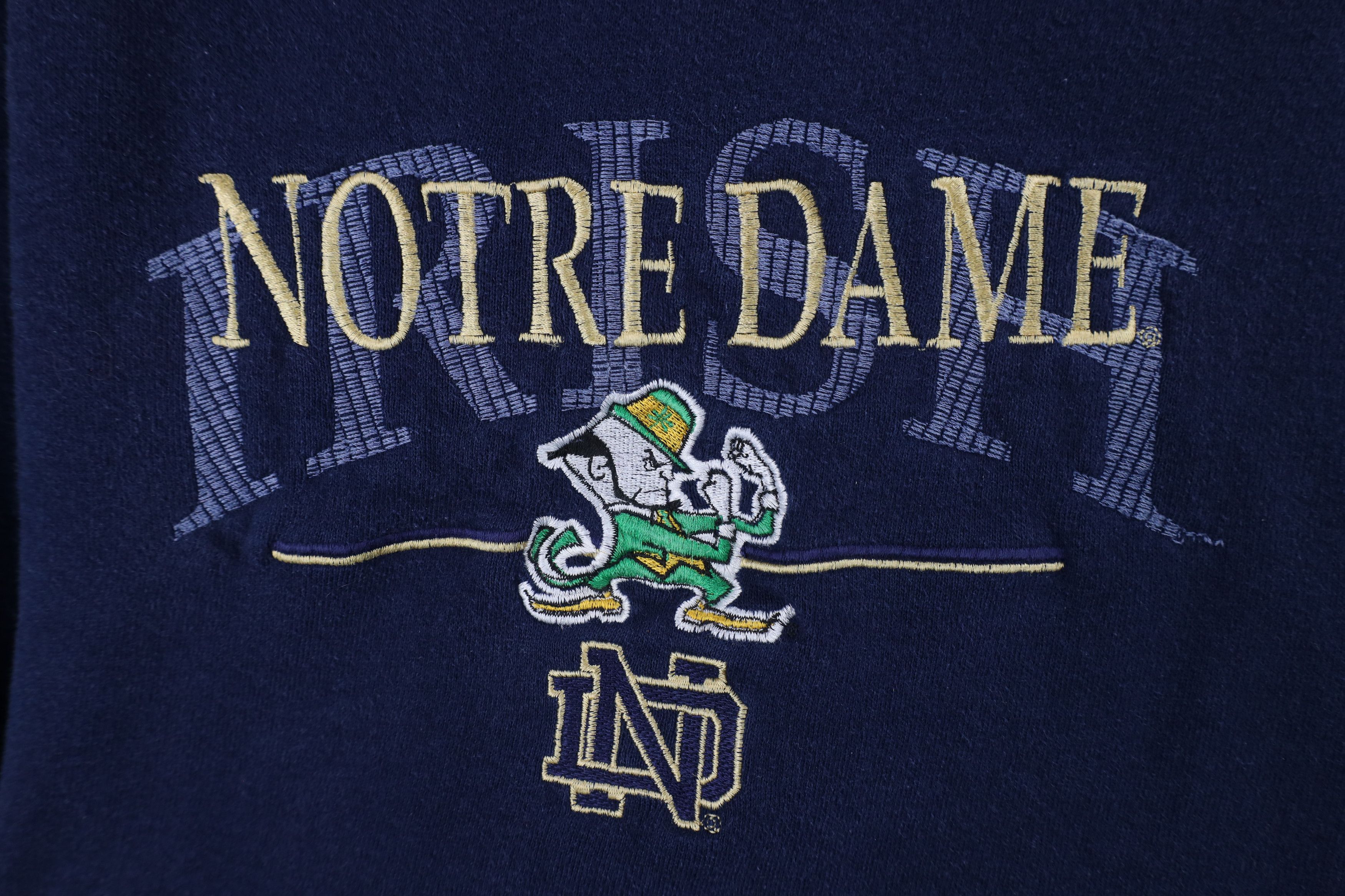 Vintage Vintage 90s Dame University Football Sweatshirt Blue USA Size US L / EU 52-54 / 3 - 4 Thumbnail
