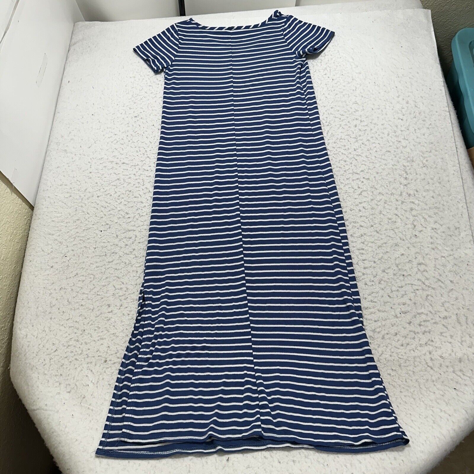 Other Olivia Rae Small Short Sleeve Shift Maxi Dress Blue Striped Size S / US 4 / IT 40 - 9 Thumbnail
