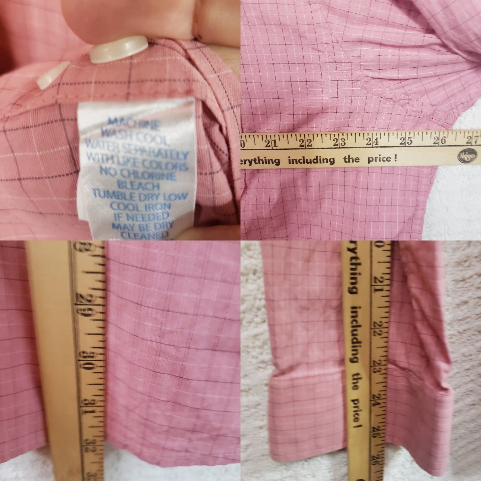 Vintage Coast Huntington Shirt Plaid Button-Up XL Men Pink Coral Crab Logo Embroidered Collared Long Sleeve Size US XL / EU 56 / 4 - 10 Thumbnail