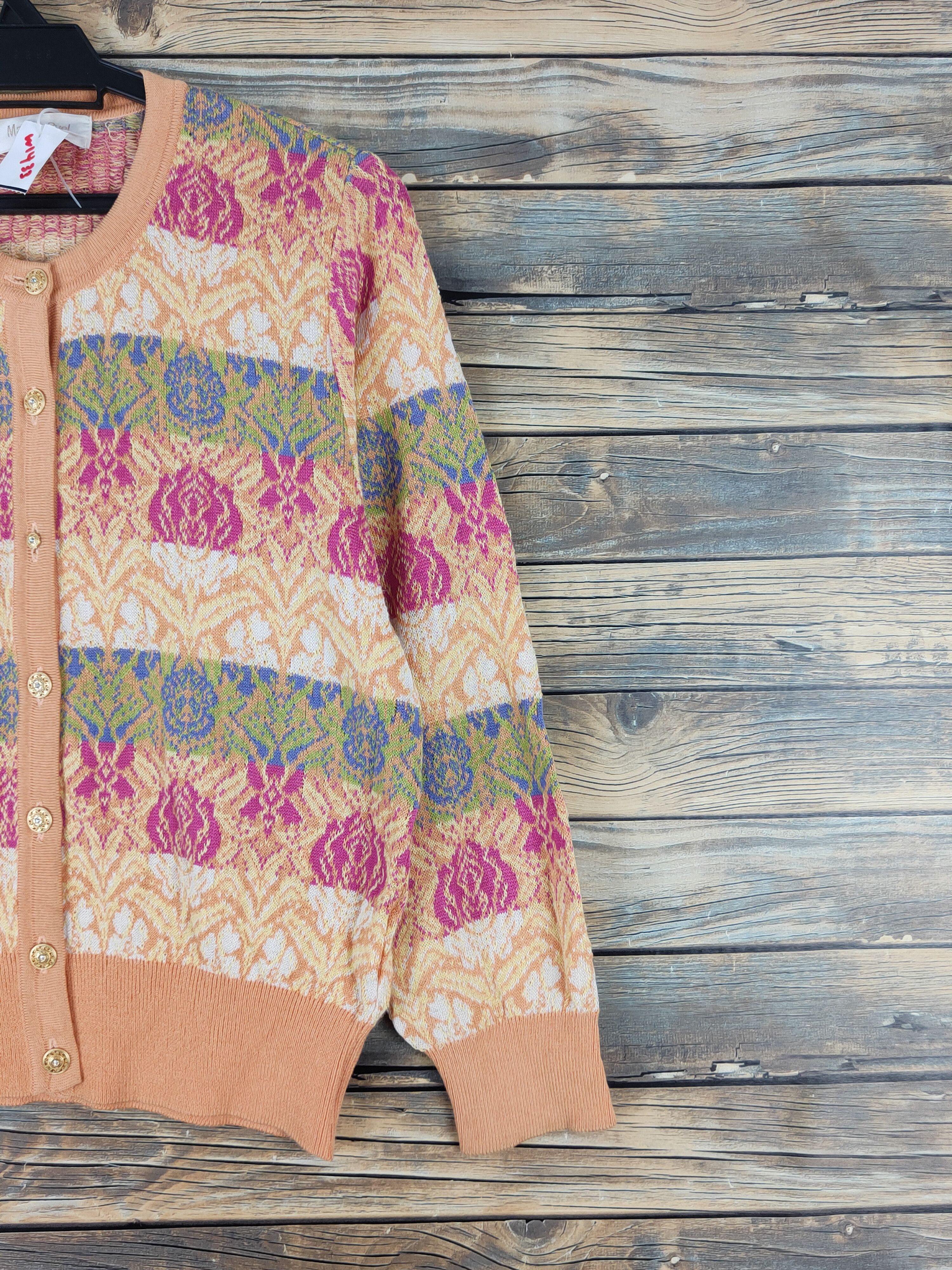 Homespun Knitwear × Japanese Brand Madam Puel Orange Knitwear Cardigan #W1433 Size M / US 6-8 / IT 42-44 - 5 Thumbnail