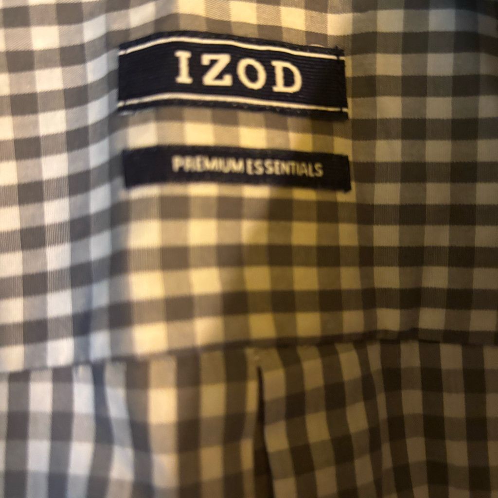 Izod NWT Mens Check IZOD dress shirt Size 38L - 3 Thumbnail