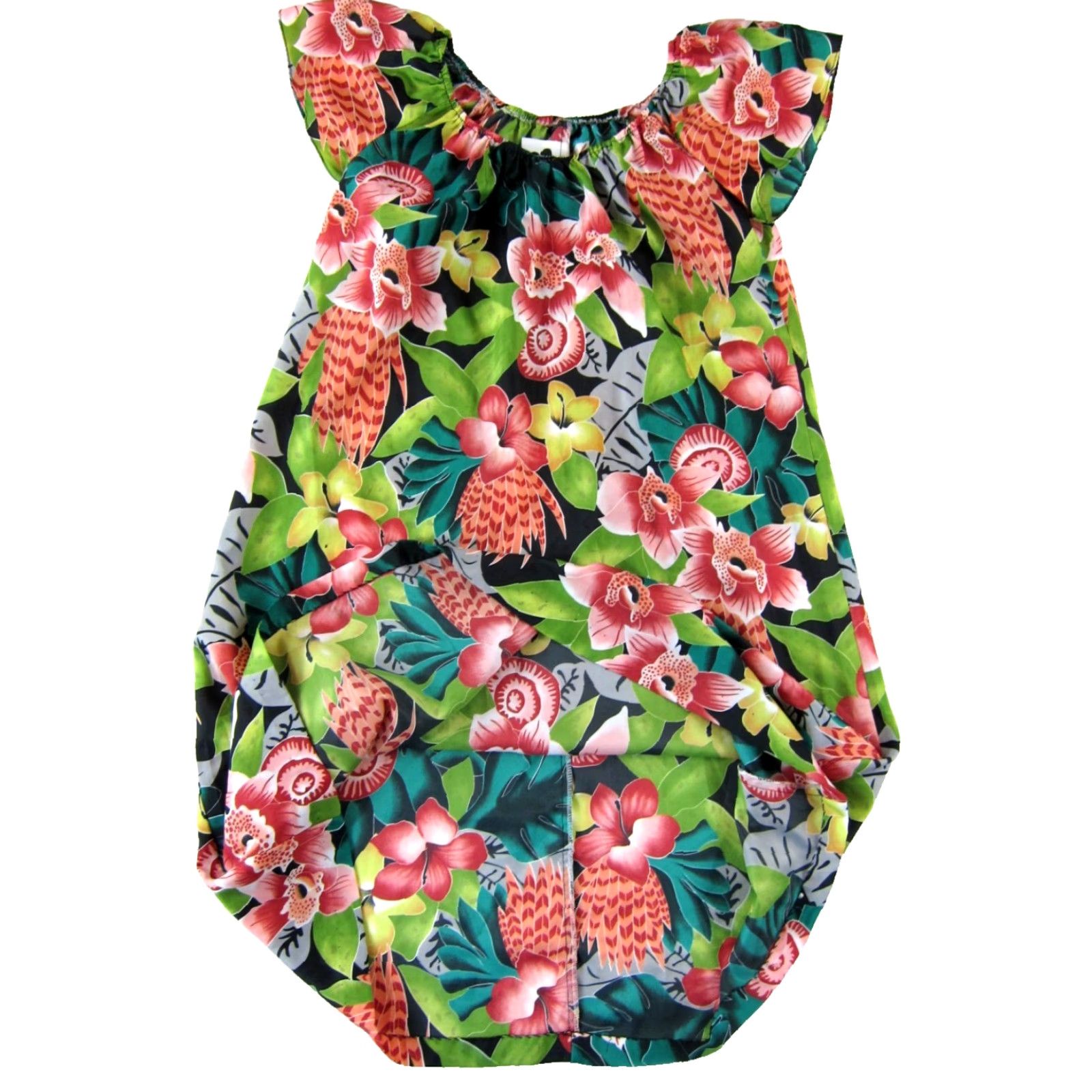 Hilo Hattie VTG Hilo Hattie Pink Green Yellow Floral Hawaiian Short Sleeve Midi Dress S Size 28" / US 6 / IT 42 - 5 Thumbnail
