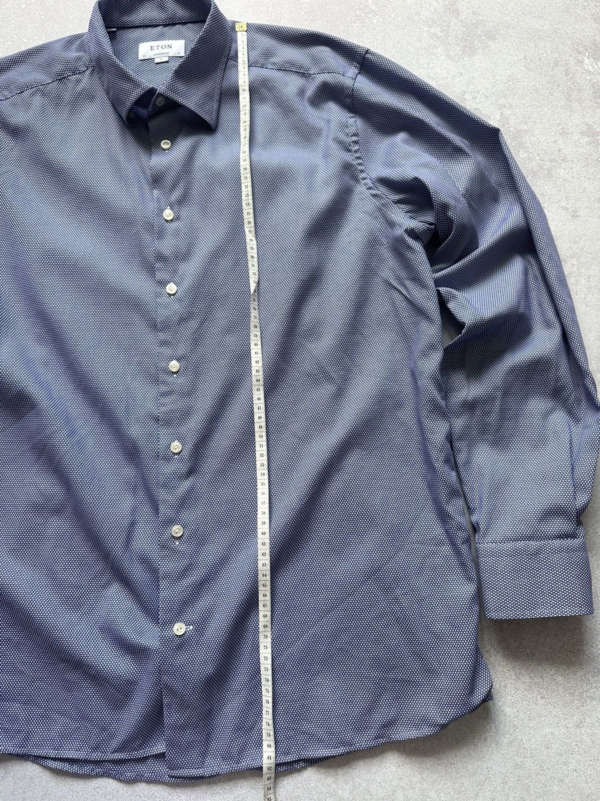 Eton Eton Slim Denim Button Up Shirt Blue Size XXL 46/18 Slim Size US XXL / EU 58 / 5 - 4 Thumbnail