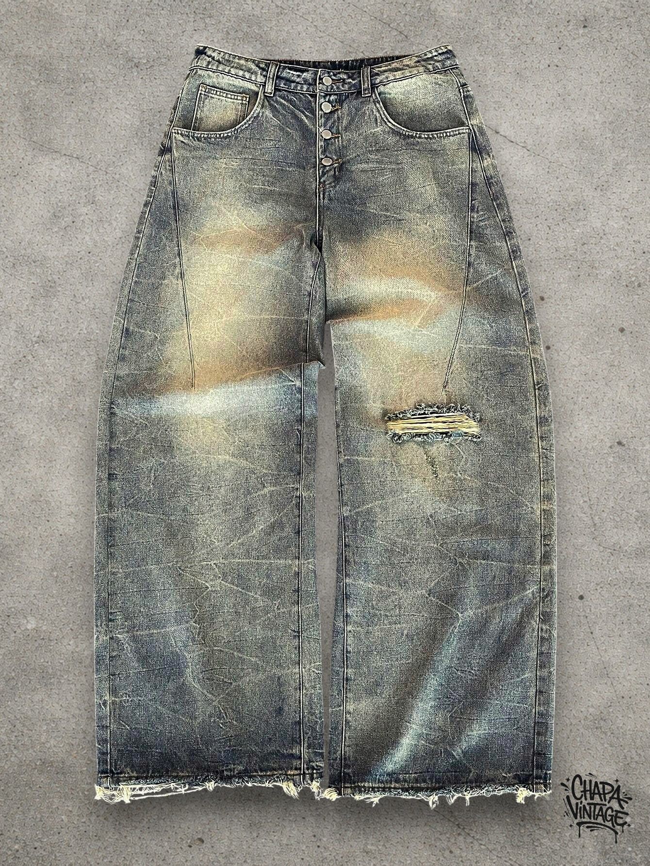Vintage Washed distressed jeans Size US 32 / EU 48 - 1 Thumbnail